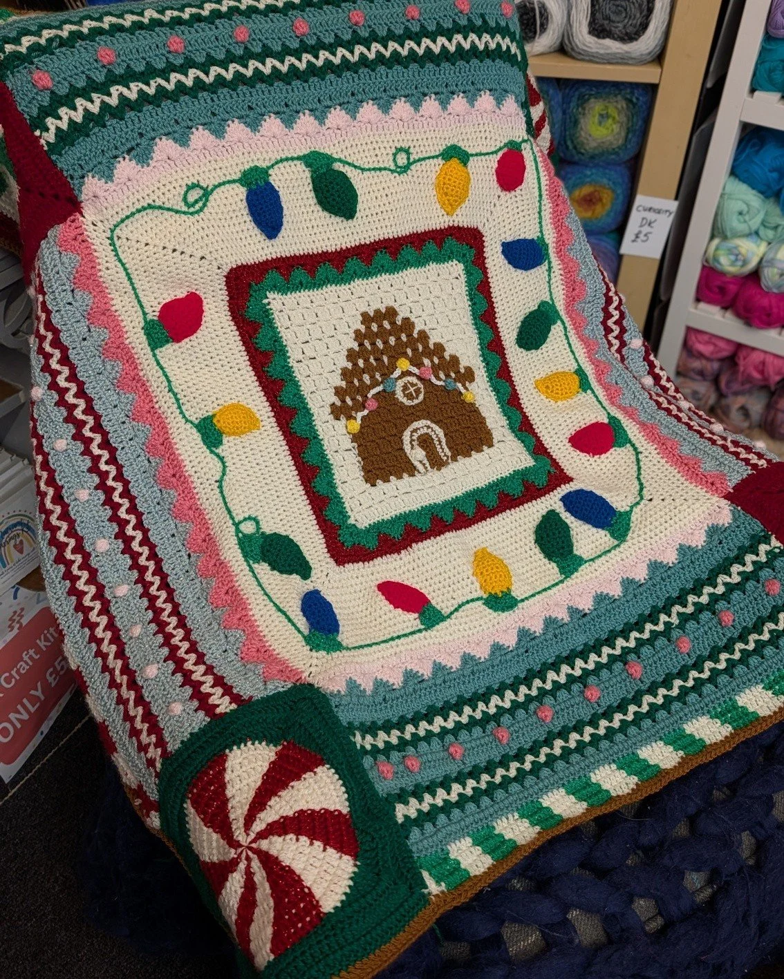 Our Gingerbread Christmas Blanket Club has been a huge hit this year! If you fancy making this beauty at an easy pace, join Gem for 9 taught sessions starting Tuesday 19 January, including a 3 month break in the summer.

Each month Gem will guide you