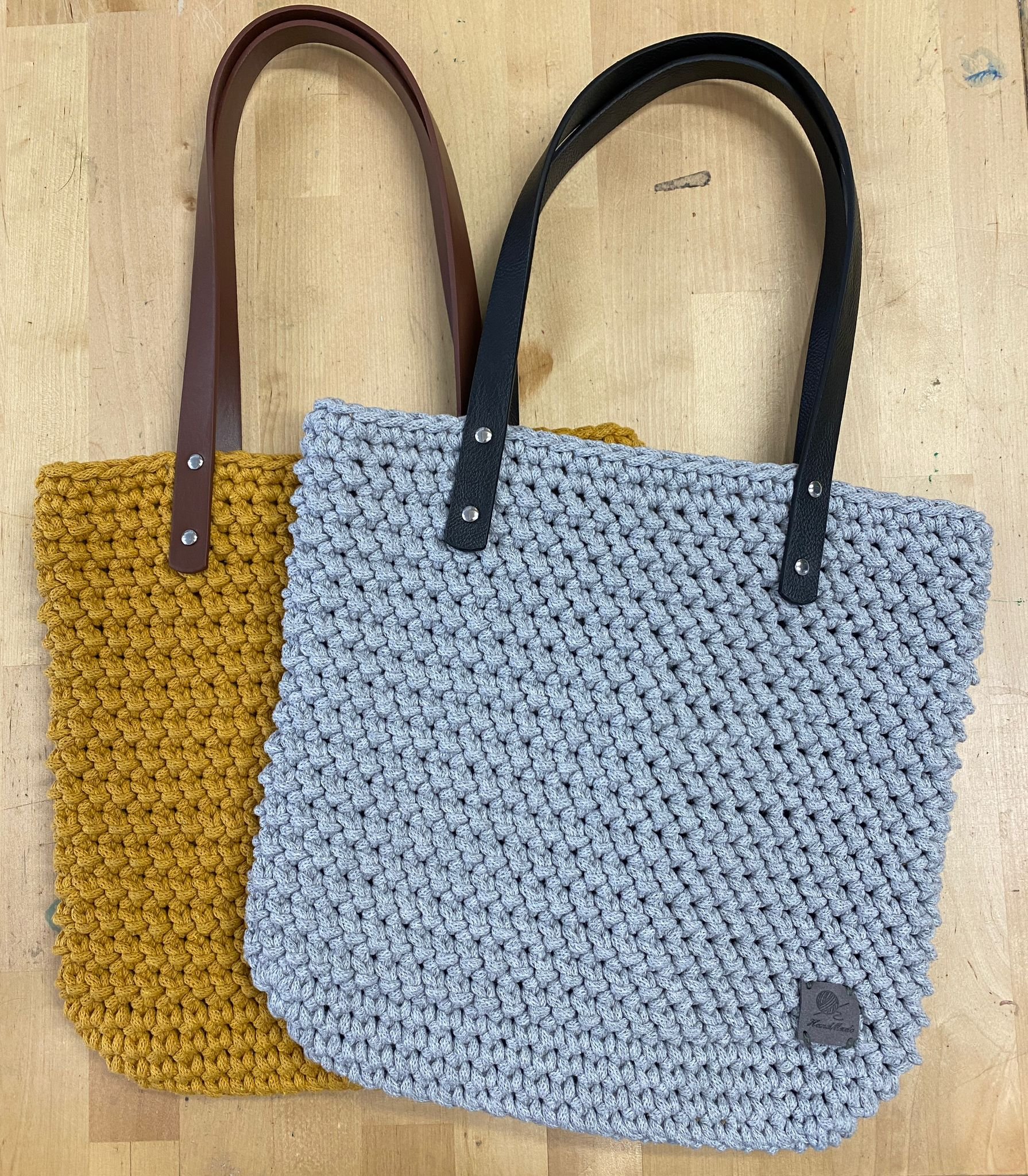 Crochet Bag Pattern with Leather Straps