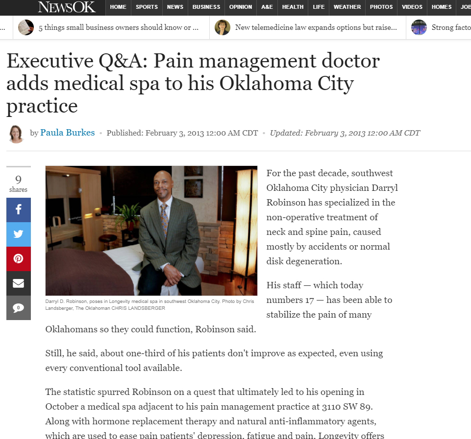 Pain Management Doctor Adds Medical Spa to His Oklahoma City Practice