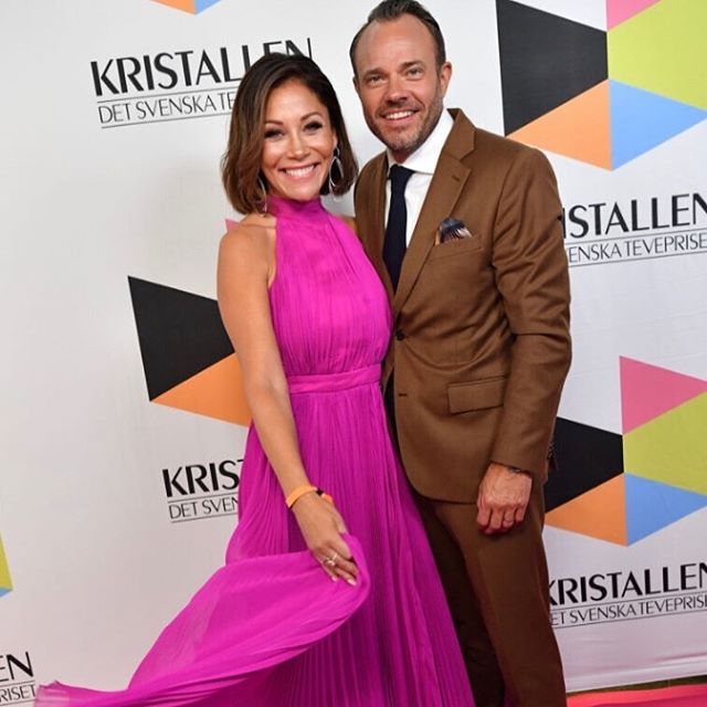 @tildedepaula looking stunning in @jenniferblomofficial at Kristallen tonight 💎