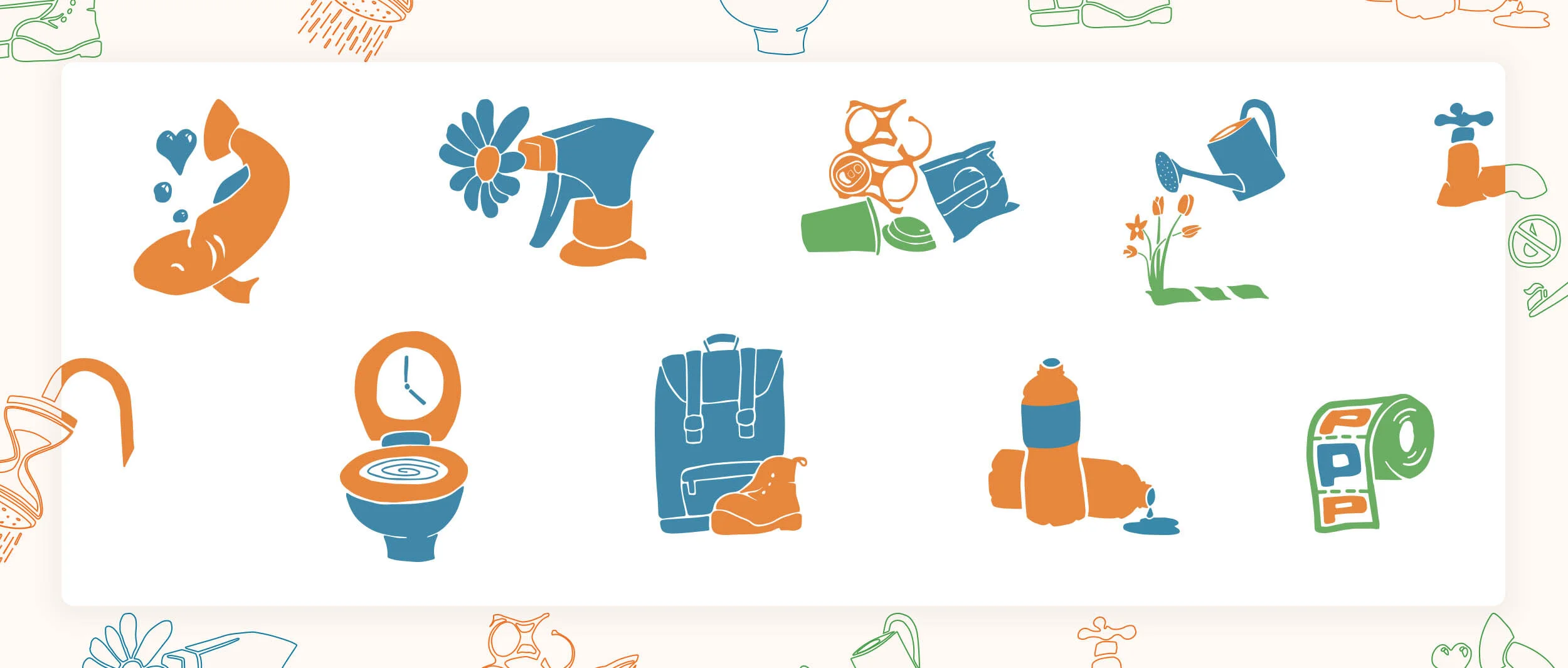  By working with Eden Rivers Trust we identified a charming illustrative style that aimed at engaging mainly younger audiences at high schools and their families at home. On the site itself we included some playful animations that added a touch more 