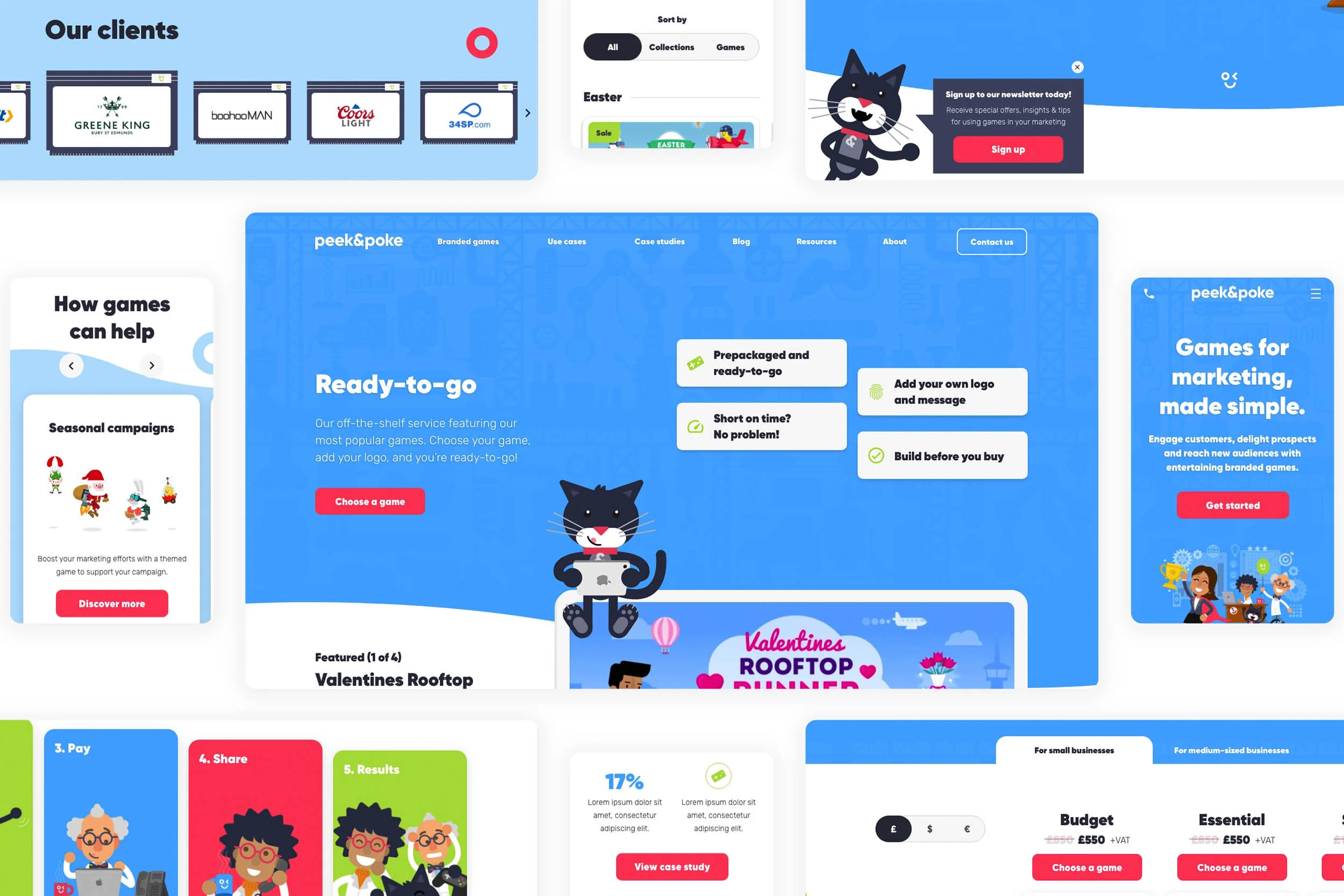  We worked closely with the team at Peek &amp; Poke to identify what their audience would want most when visiting the website. The sites core audience is marketing teams looking for a different way to promote their organisation or business. Peek &amp