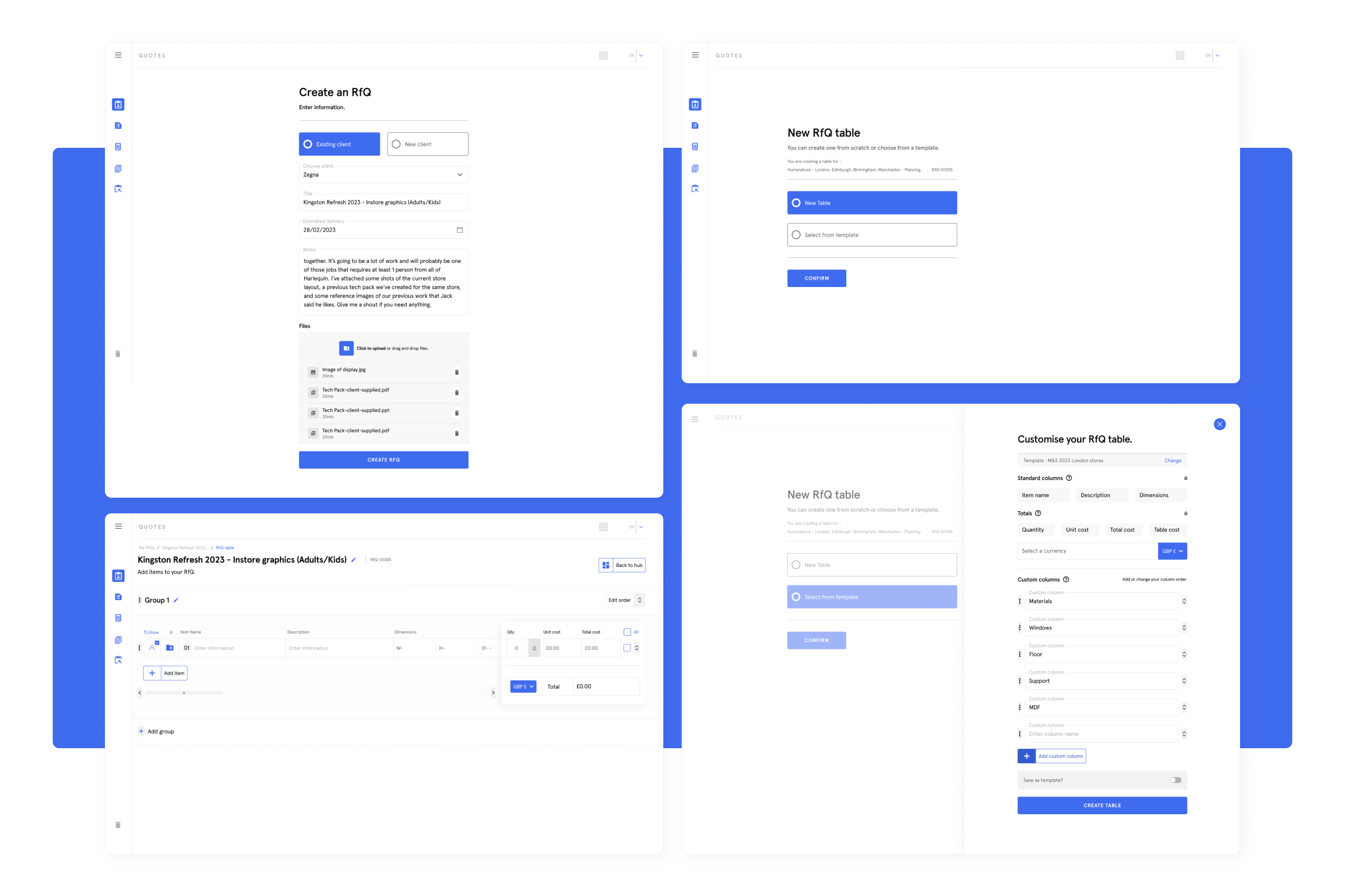  The system is an opportunity for project managers to get organised. After receiving a client brief they are able to have relevant documents ready for suppliers to view once they start sending requests. 