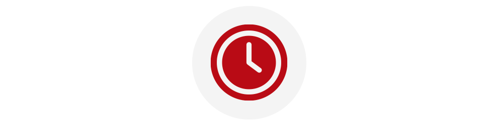 Red maintenance icon of a time clock