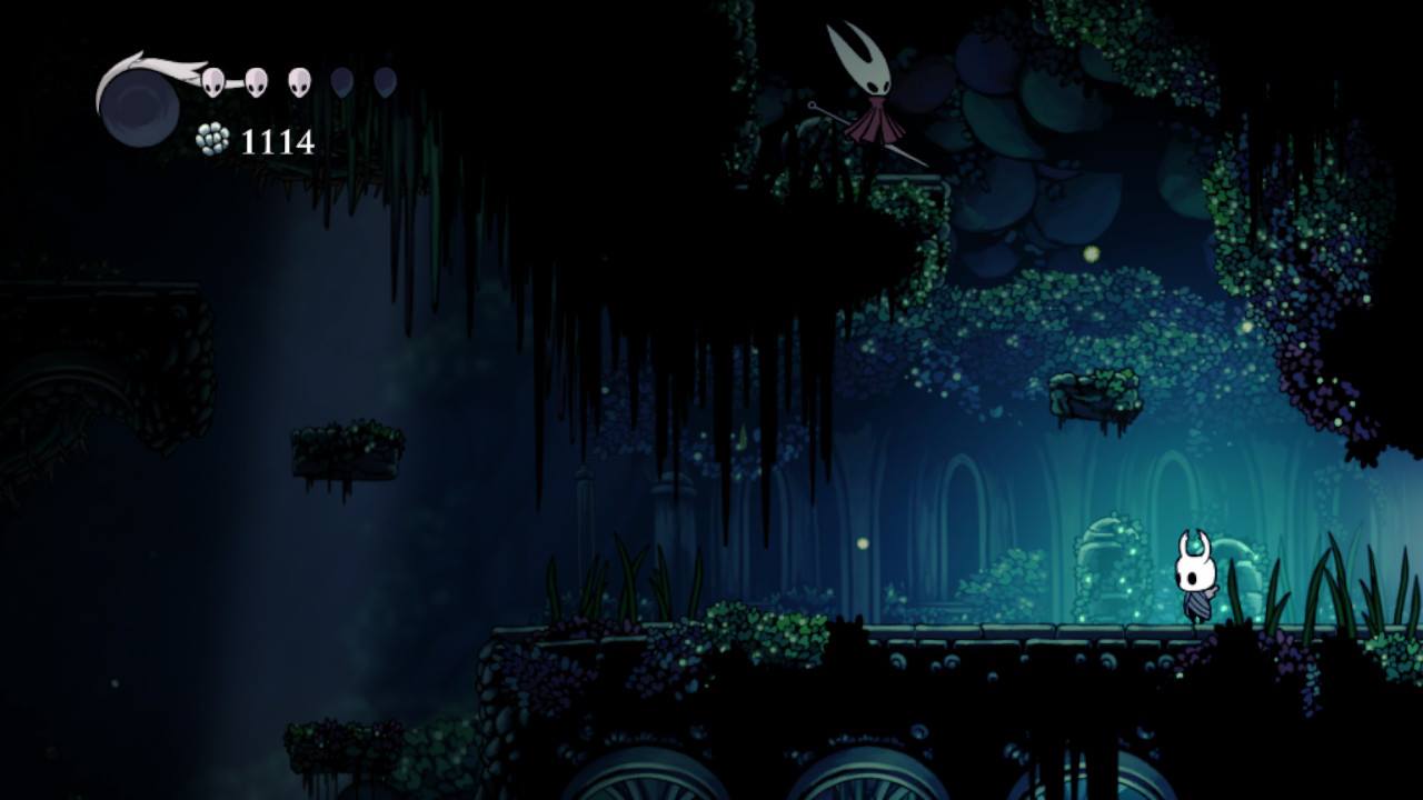 Hollow Knight. Chasing Needle in Greenpath.