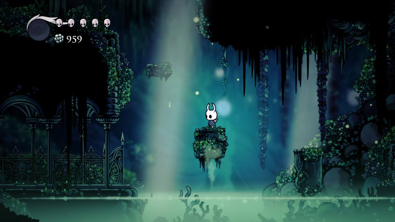 Hollow Knight. Jumping around in Greenpath.
