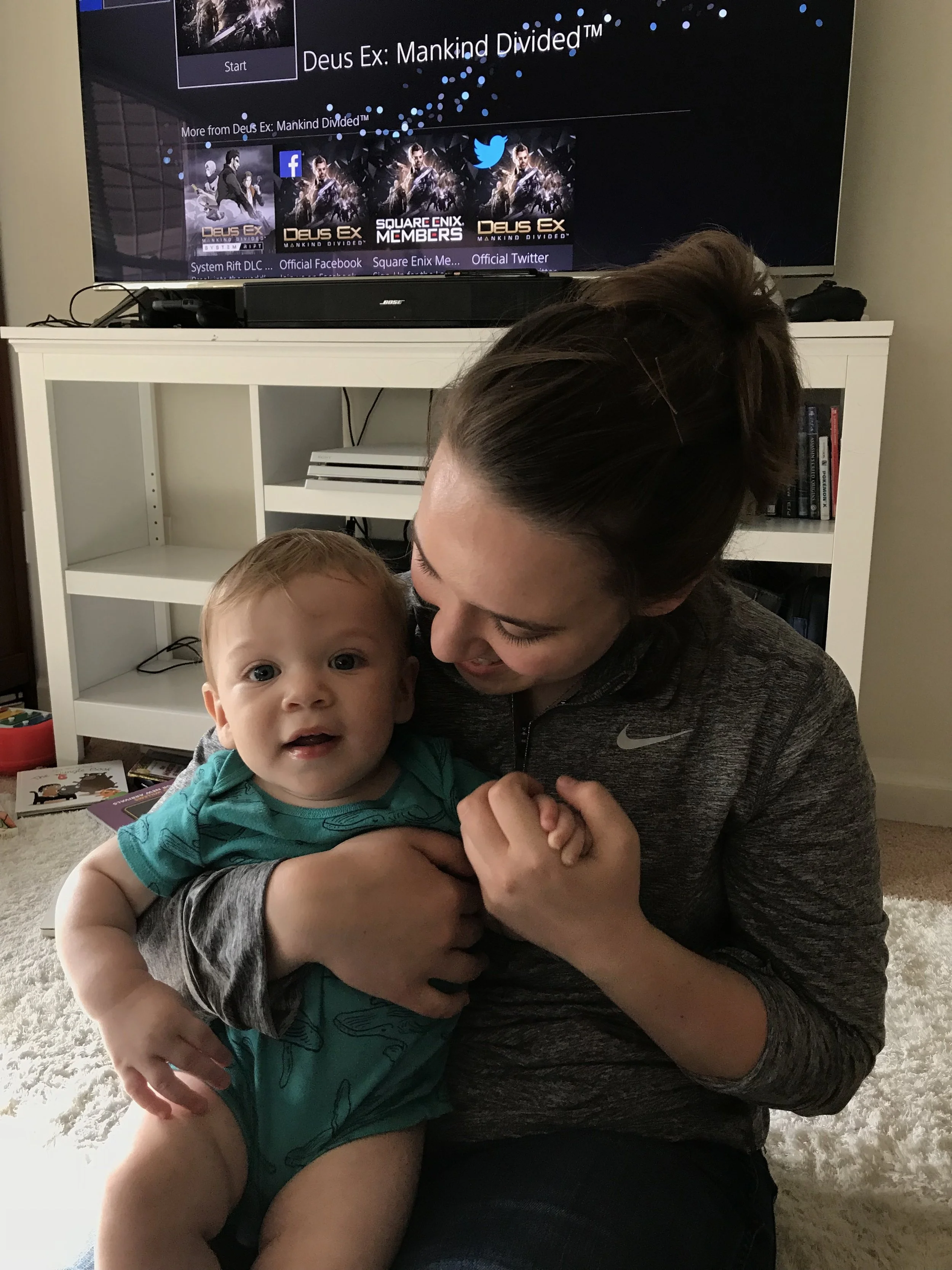 Hanging out with Mom after work.