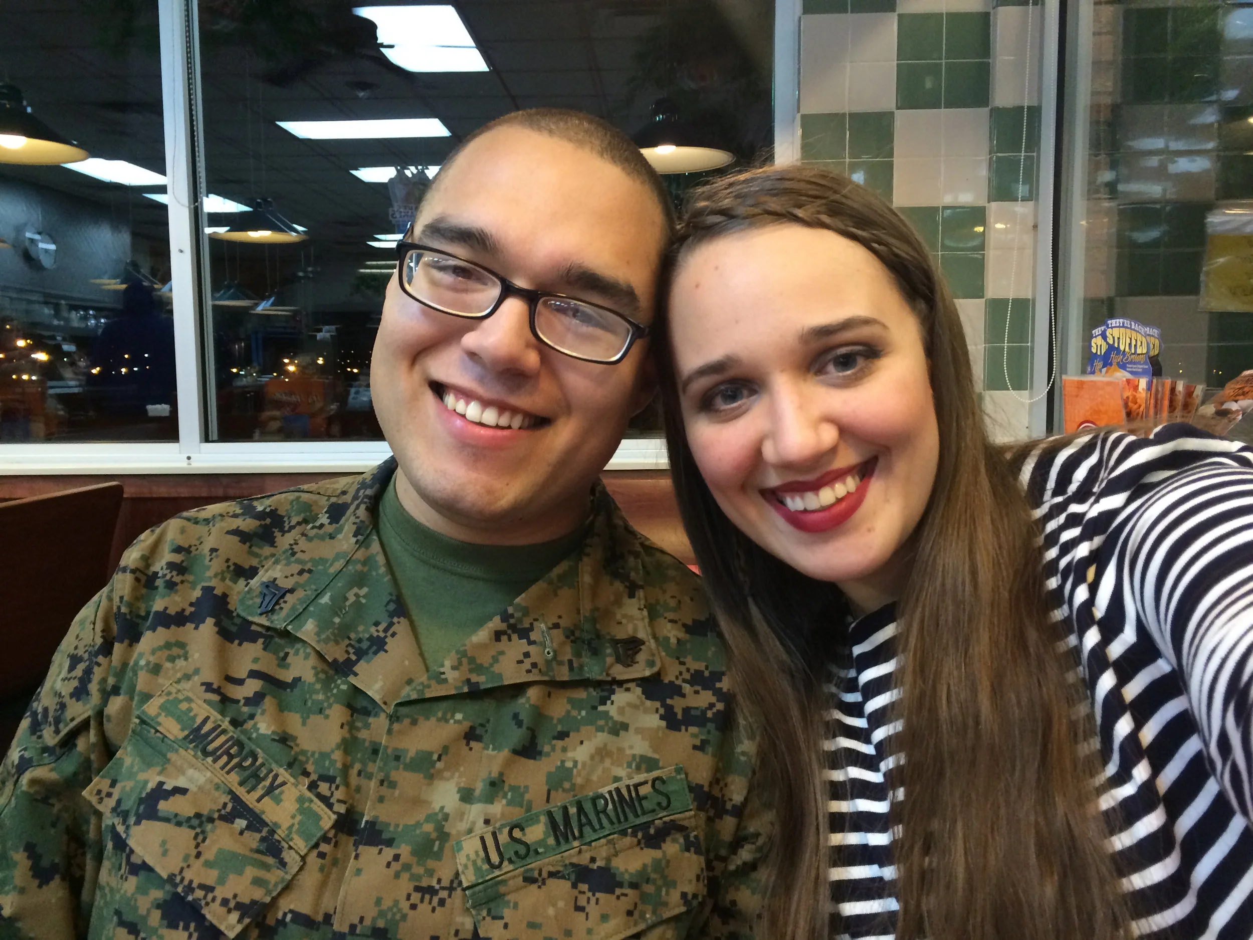31 December 2014, Huddle House, Fort Gordon. New Years Eve when Ries was on swings.