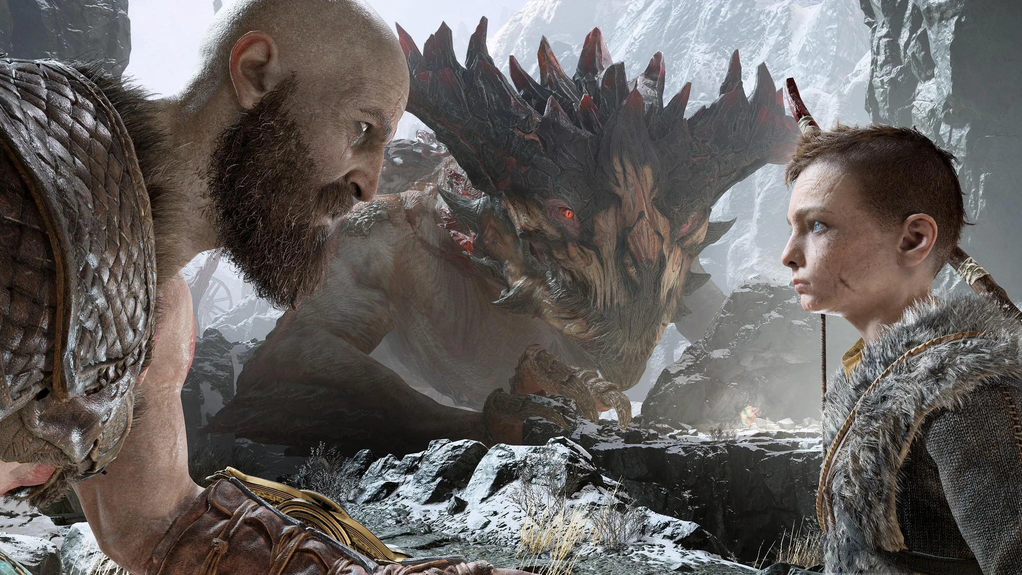 Kratos and his son Atreus prepare to do battle with a formidable enemy. Image Source