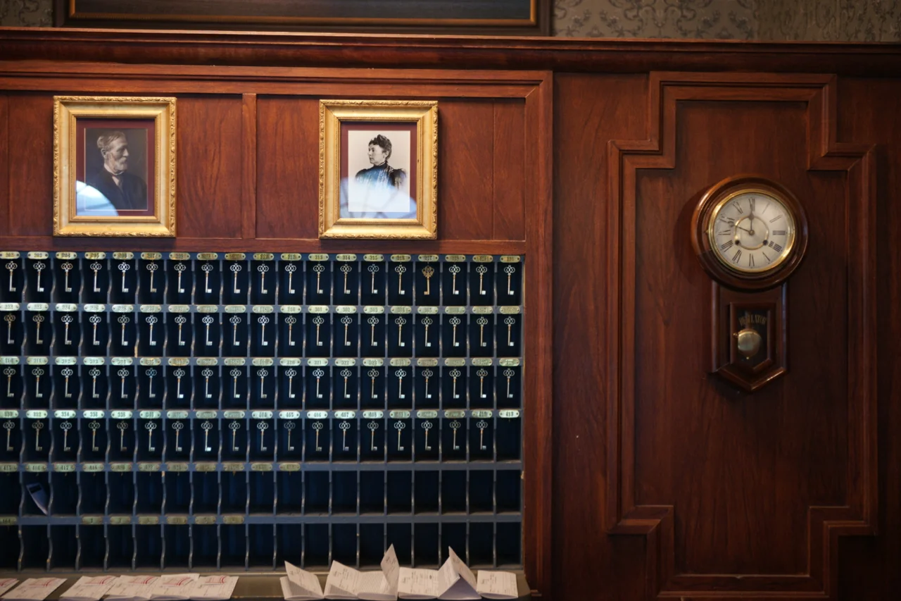 Guest room keys at The Stanley Hotel, Estes Park, Colorado.