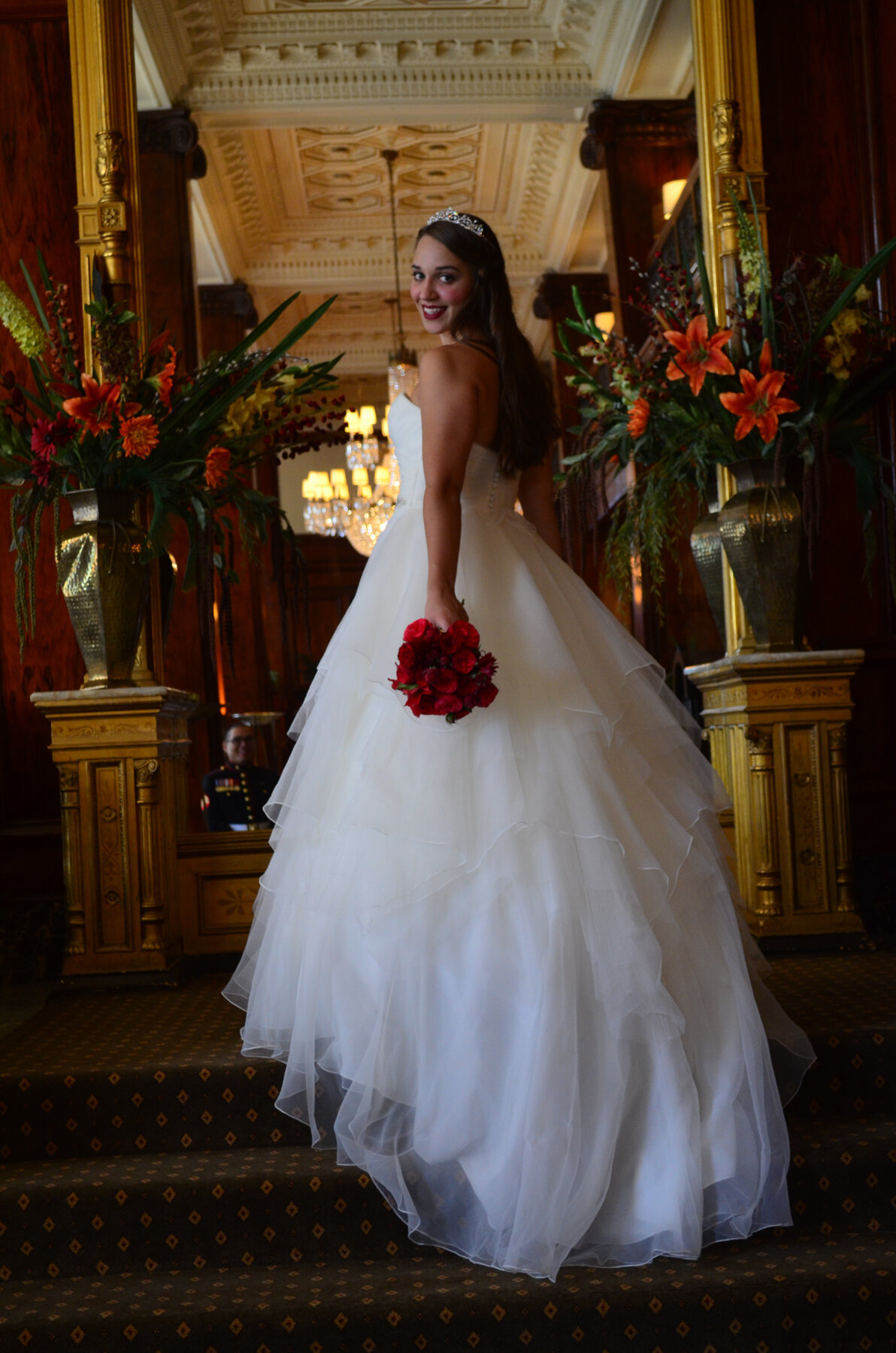 Amanda and Ries’ wedding portraits at The Benson Hotel in Portland, Oregon.
