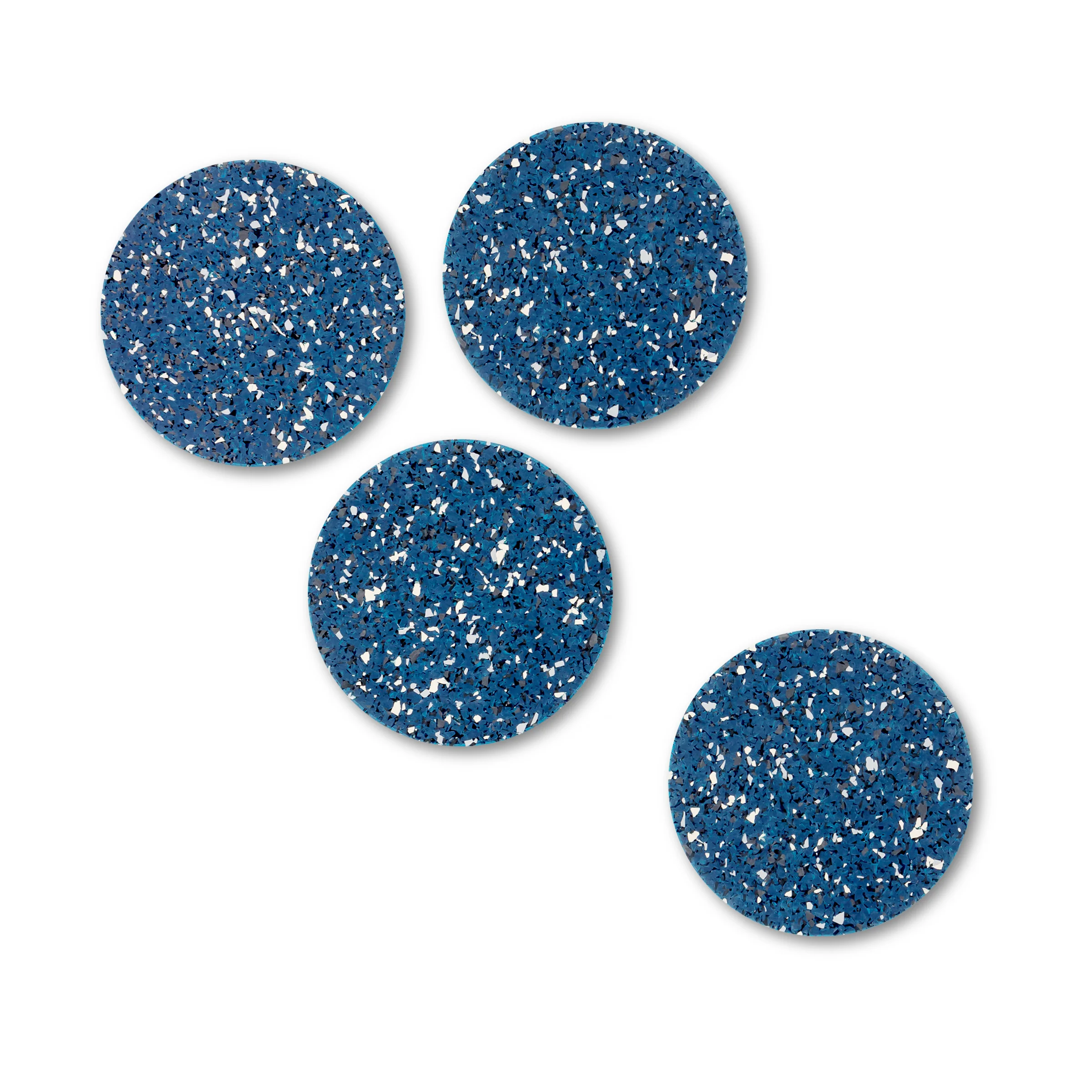 Blue Round Rubber Coasters by Slash Objects