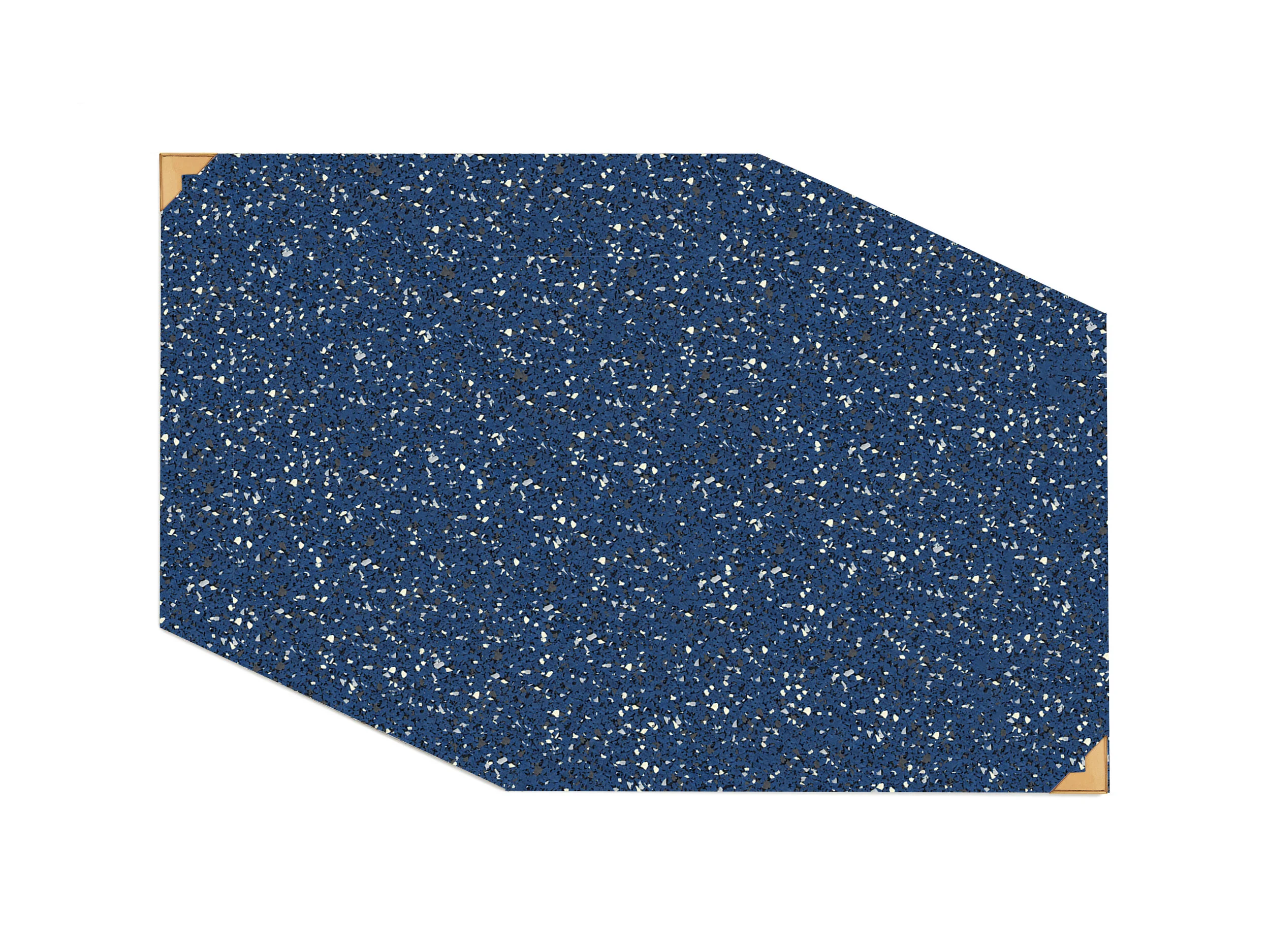 Slash Objects Blue Rubber Placement with Brass Corners