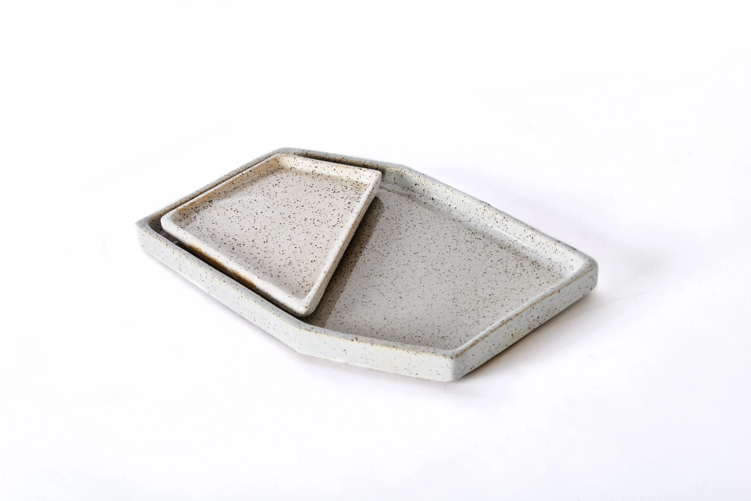 Black Ceramic and Rubber Trays by Slash Objects