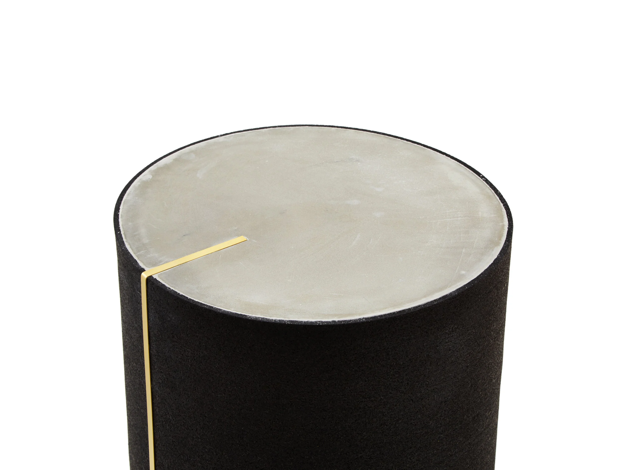 Pure Black Rubber CYL Stool by Slash Objects Top