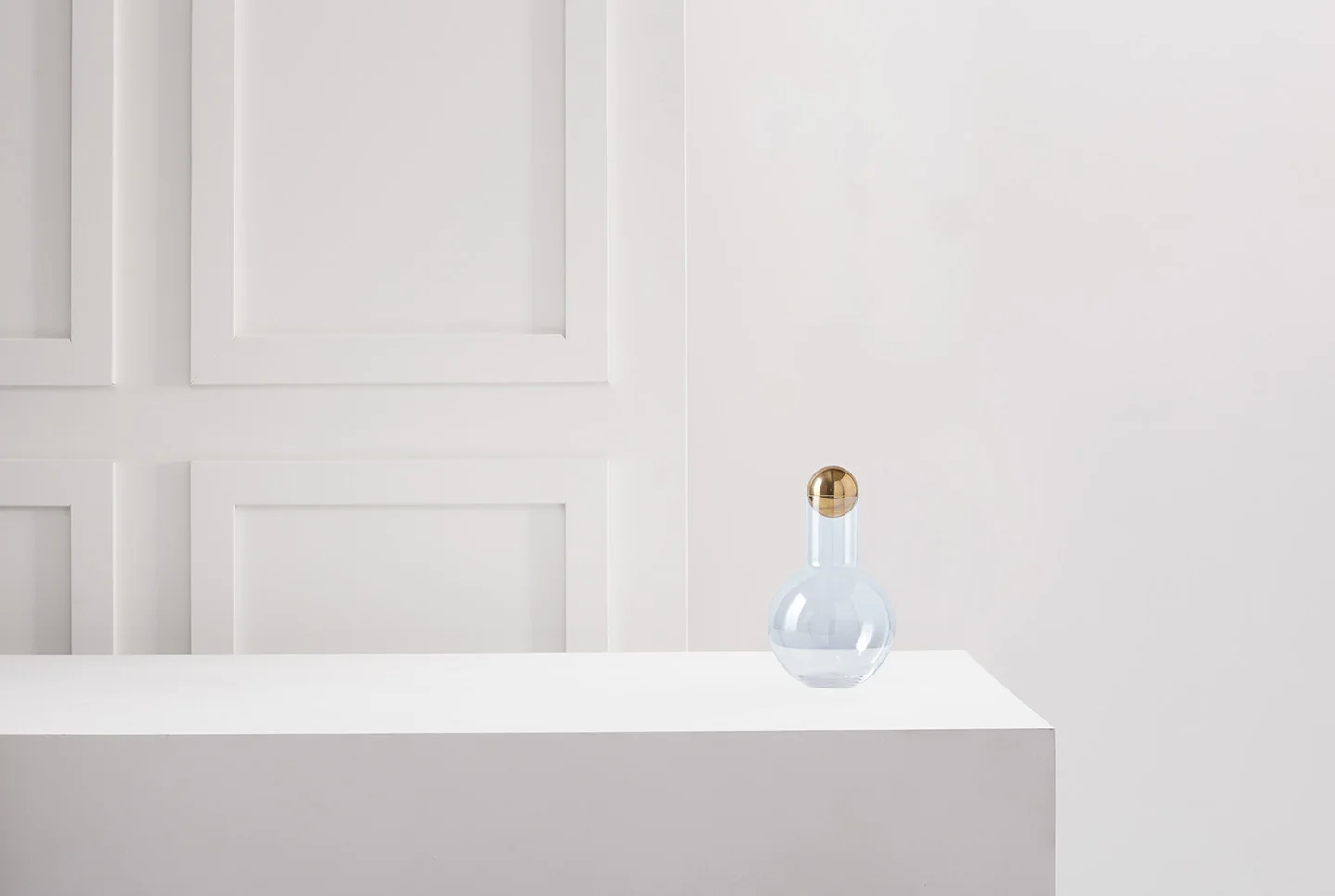 Borosilicate Glass and Brass Decanter by Anna Karlin