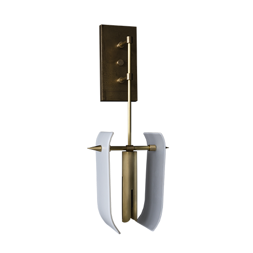 Toro Sconce by Materia White Iridescent Glass