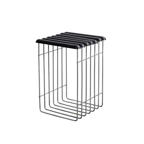 Stainless Steel and Leather Stool 3 by Christopher Gentner