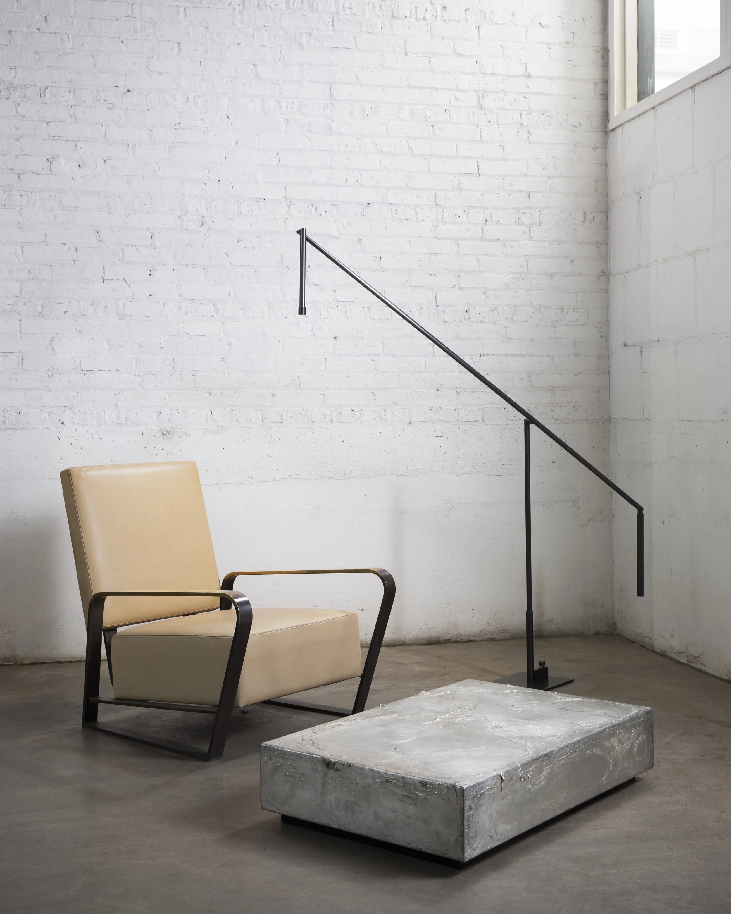 Corliss Chair and Floor Lamp by Christopher Gentner