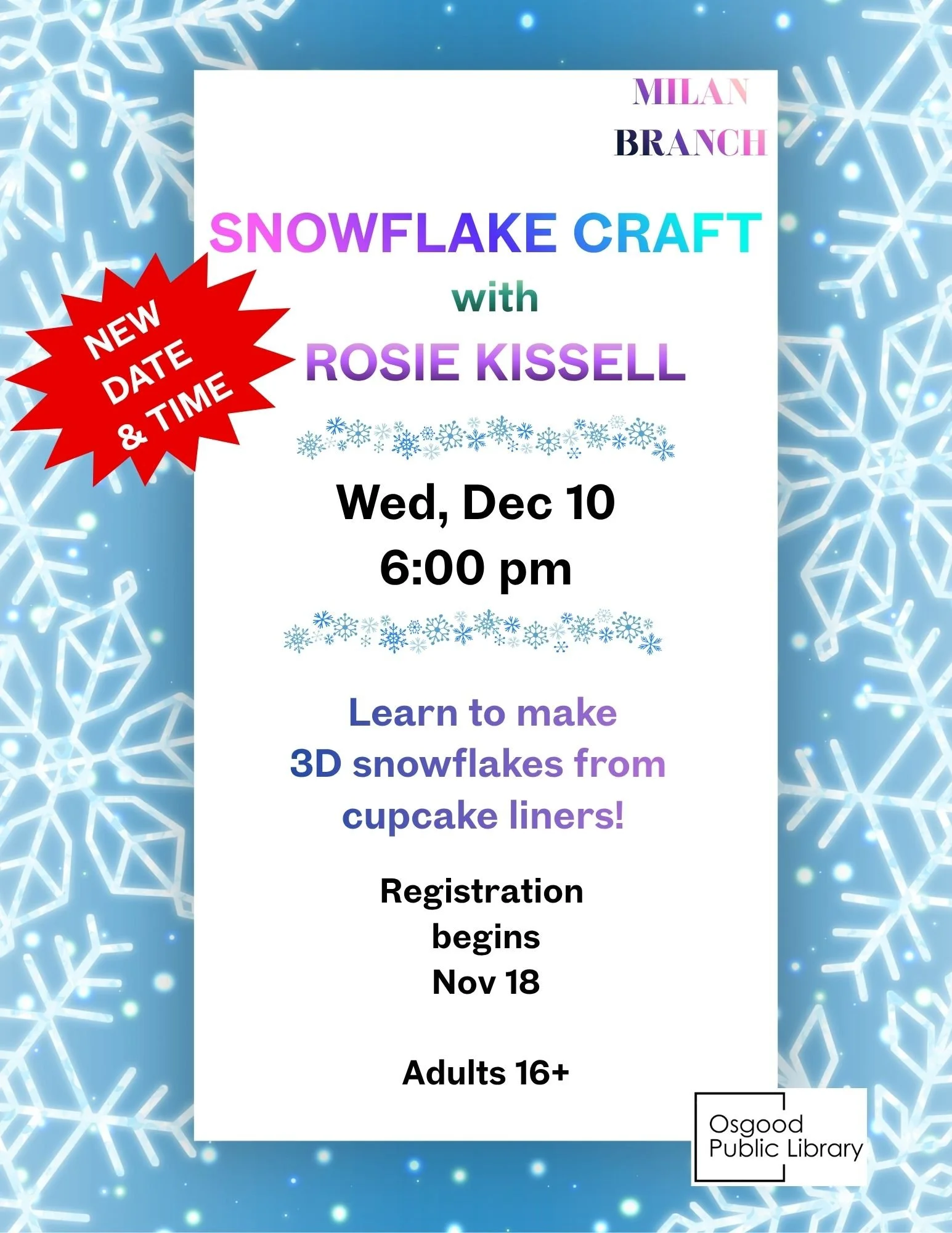 ADULTS-SNOWFLAKE ORNAMENT CRAFT
