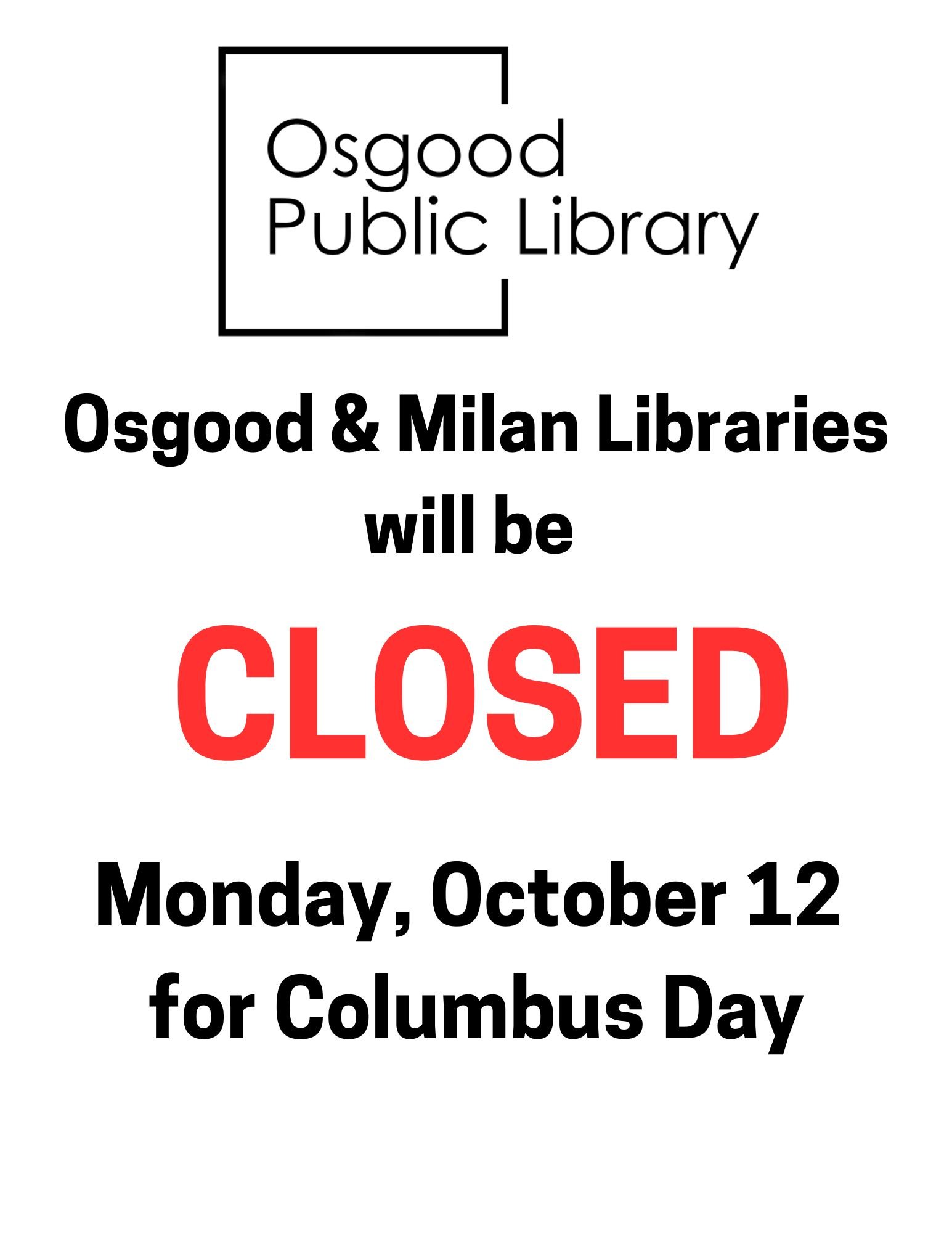CLOSED COLUMBUS DAY