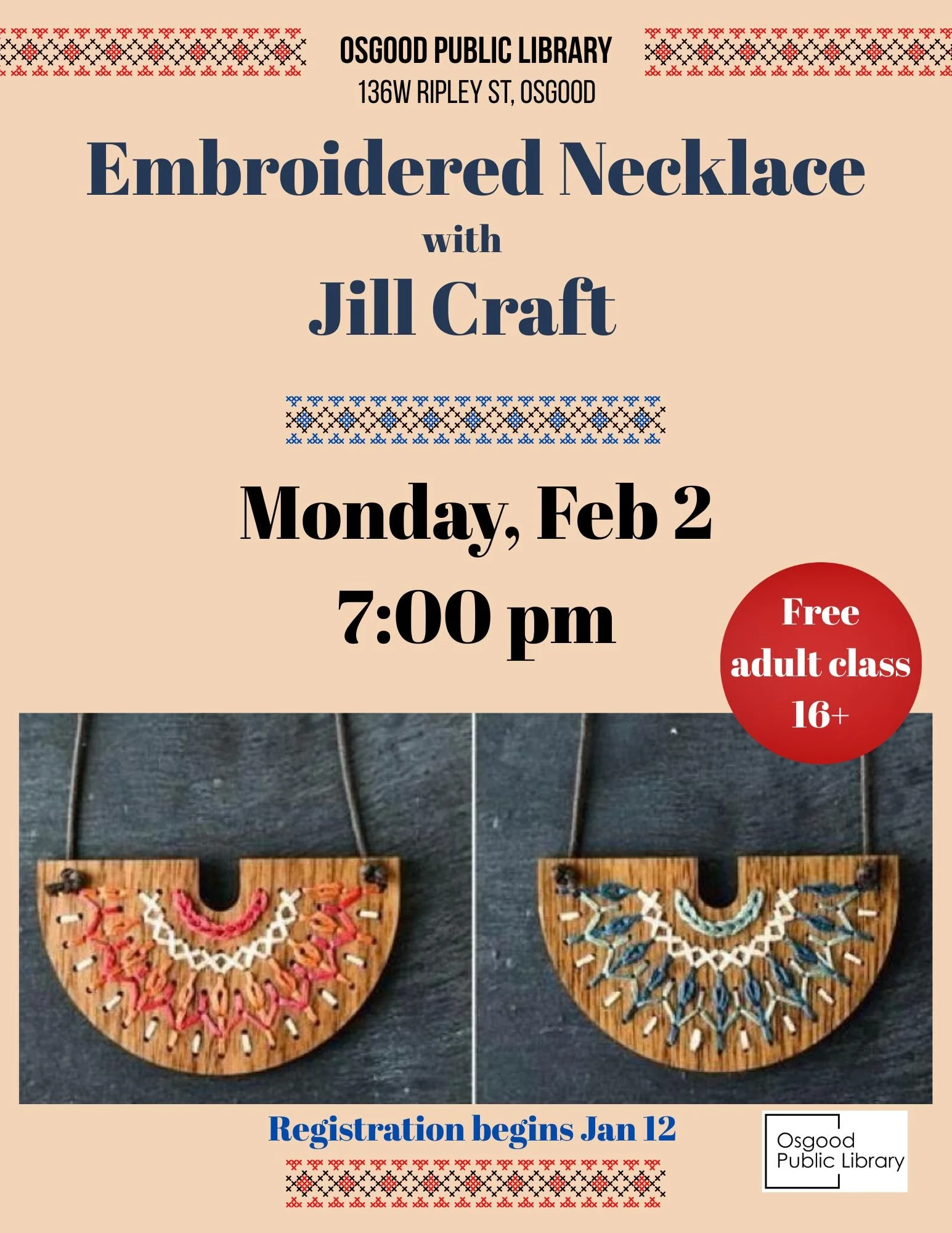 ADULTS-Embroidered Necklace