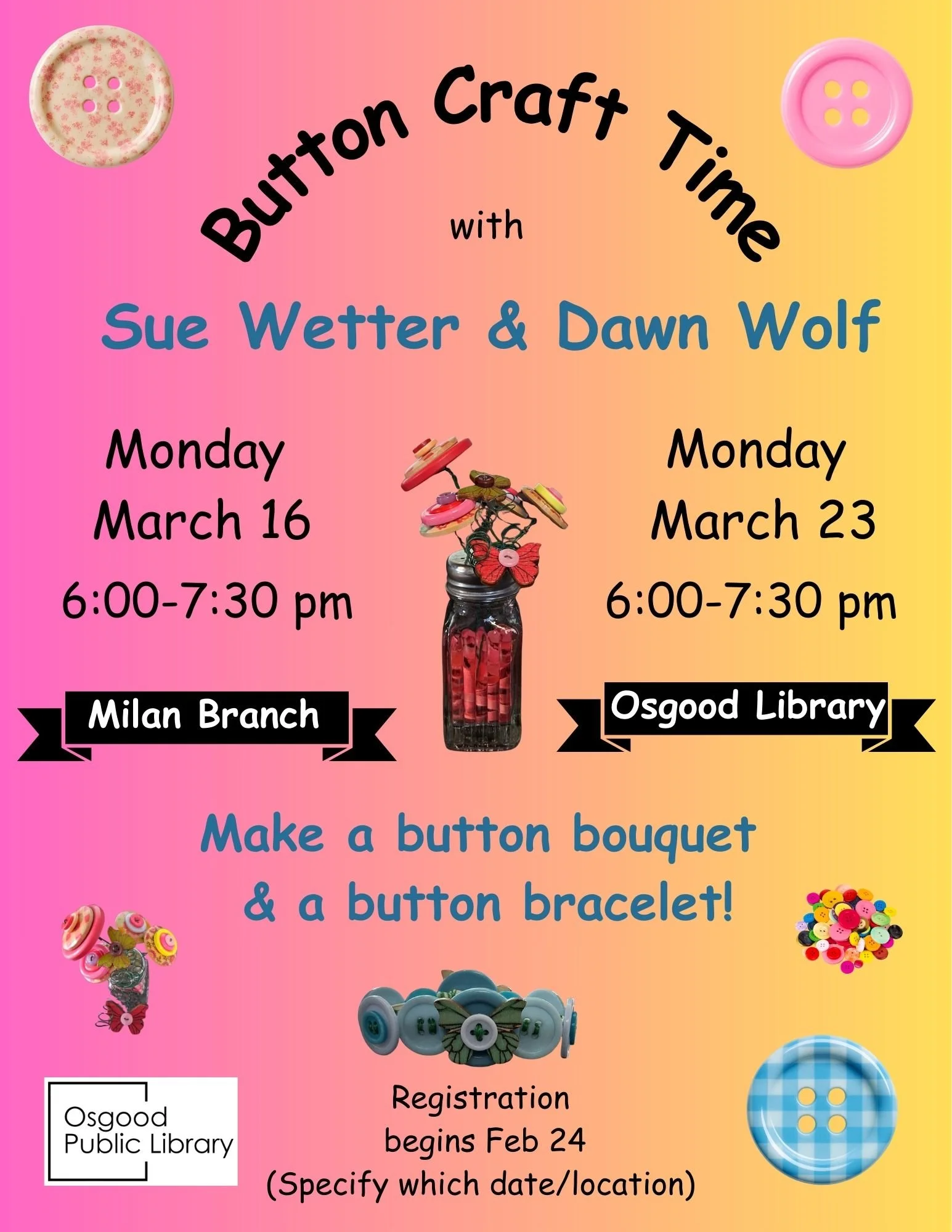 ADULTS-Button Craft (Bouquet &amp; Bracelet)