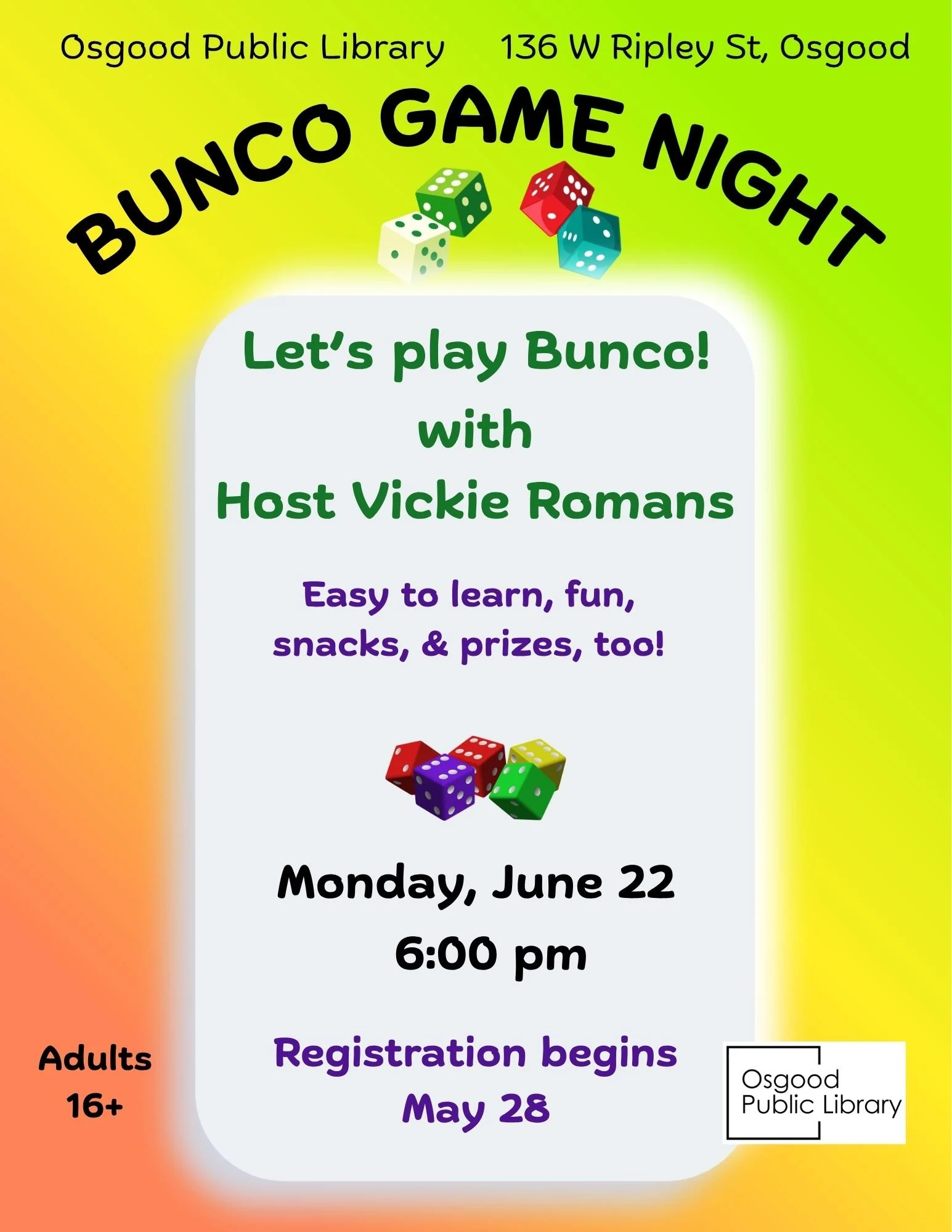 ADULTS-Bunco Game Night
