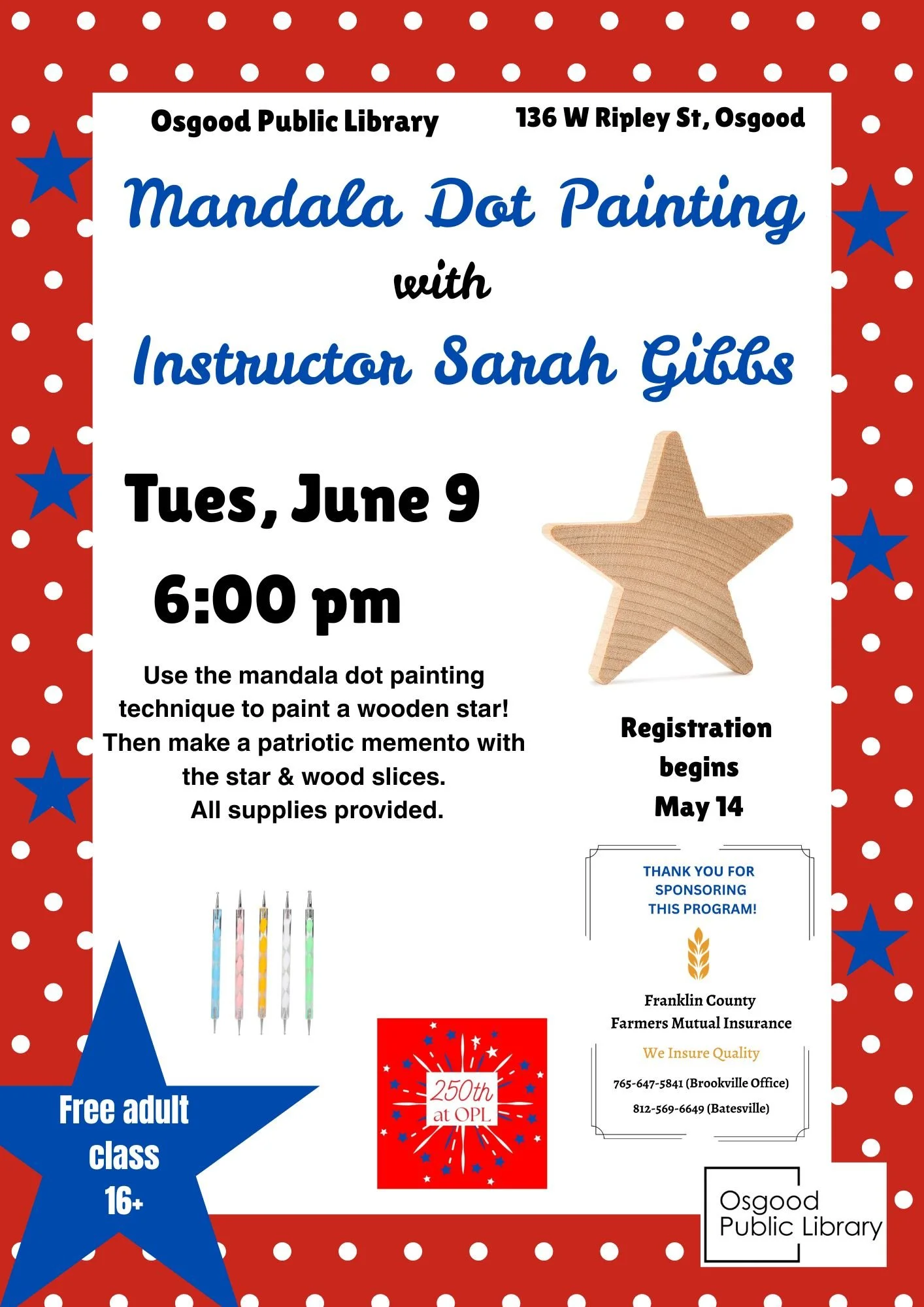 ADULTS-Dot Painting Wood Star