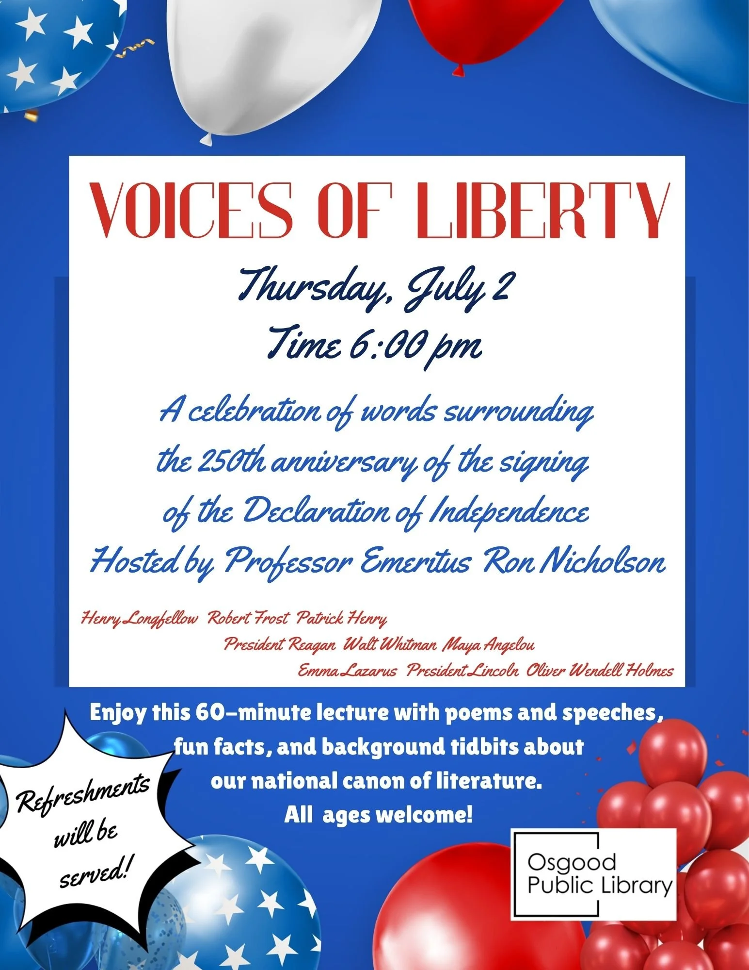 VOICES OF LIBERTY LECTURE