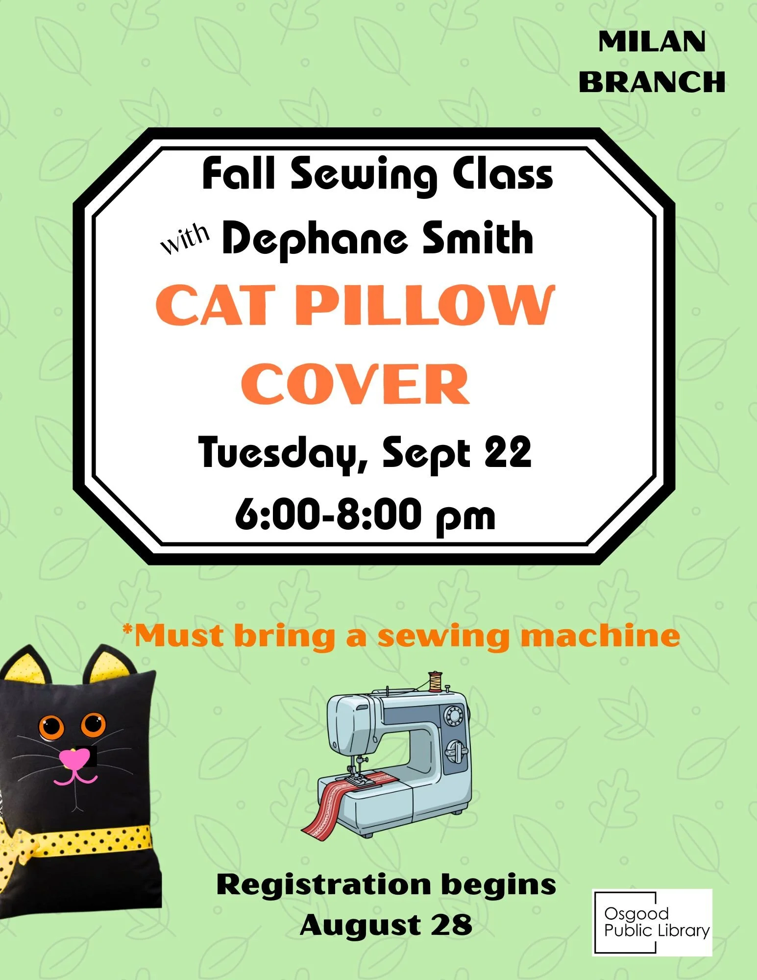 ADULTS-Cat Pillow Cover Sewing Class