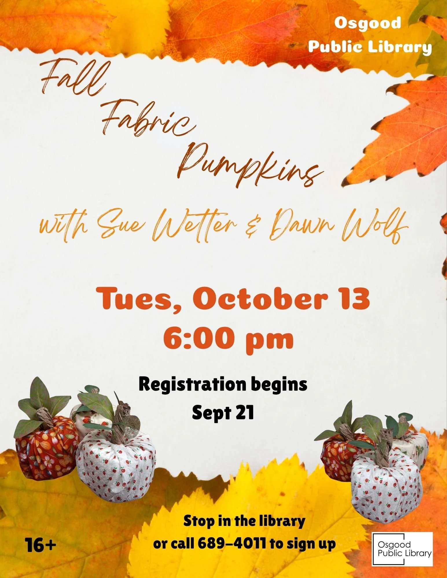 ADULTS-Fall Fabric Pumpkins