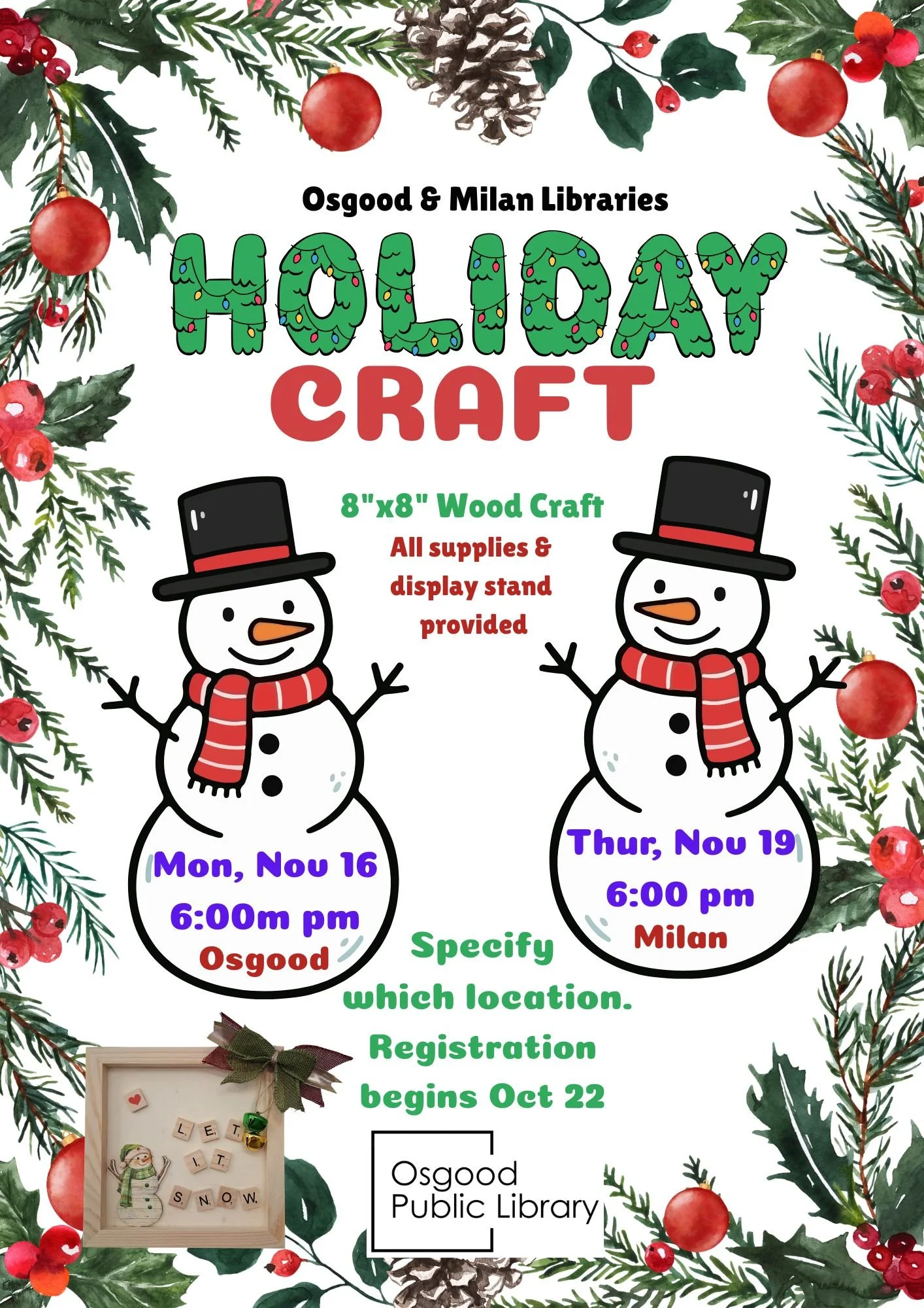 ADULTS-Holiday Snowman Craft