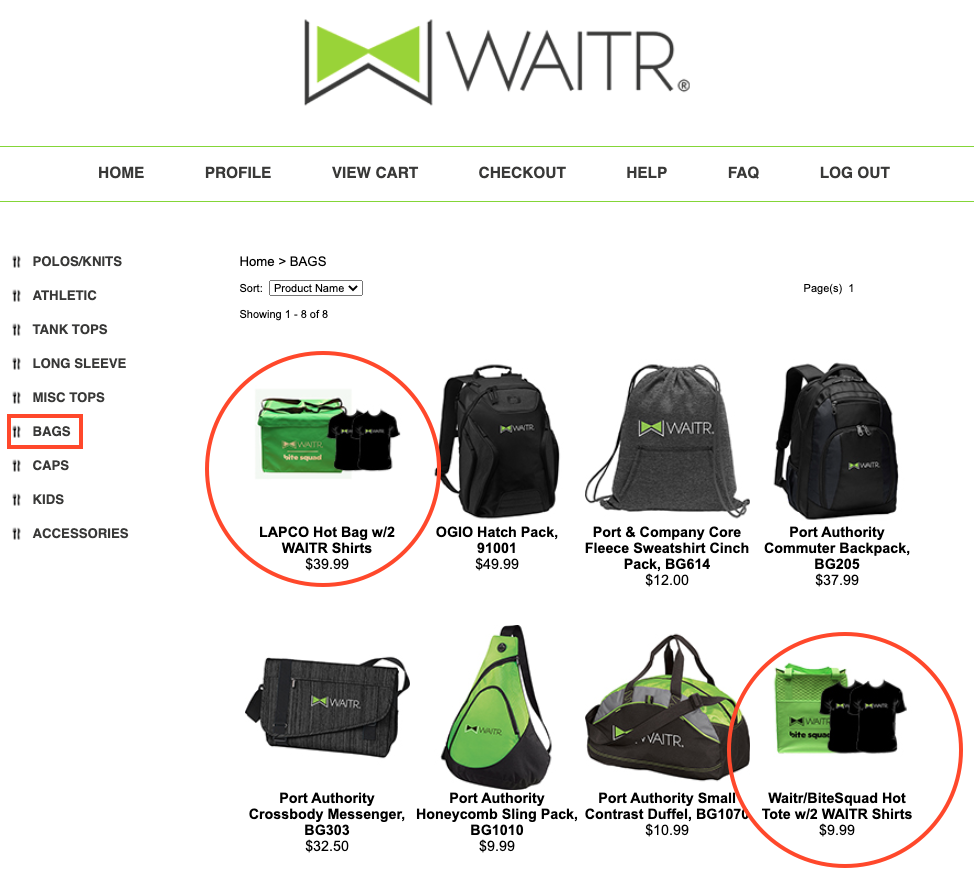 waitr insulated bag