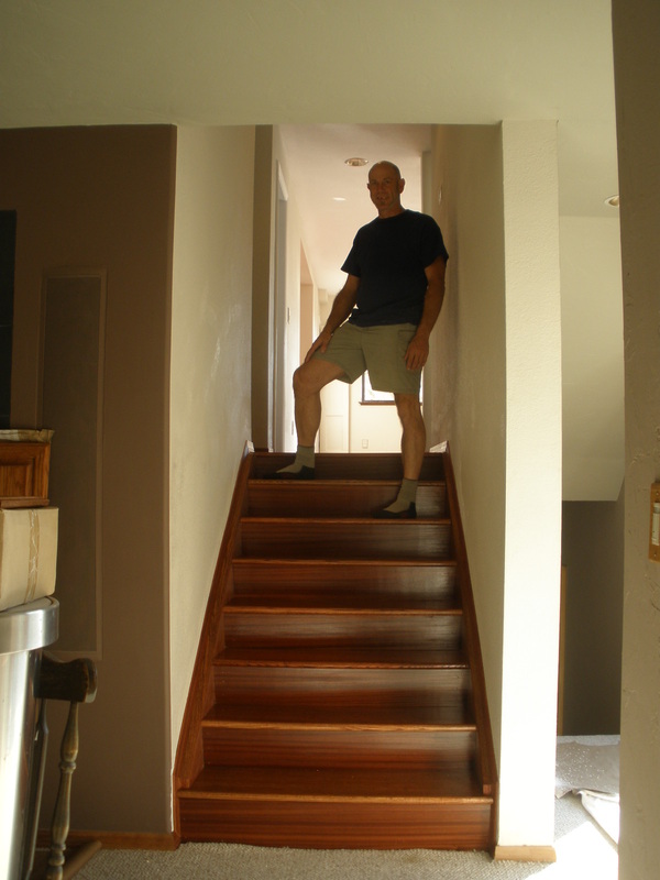  Add custom fitted oak stair treads.
 