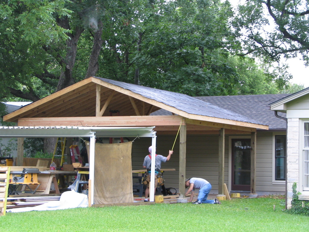  A new carport takes shape.
 