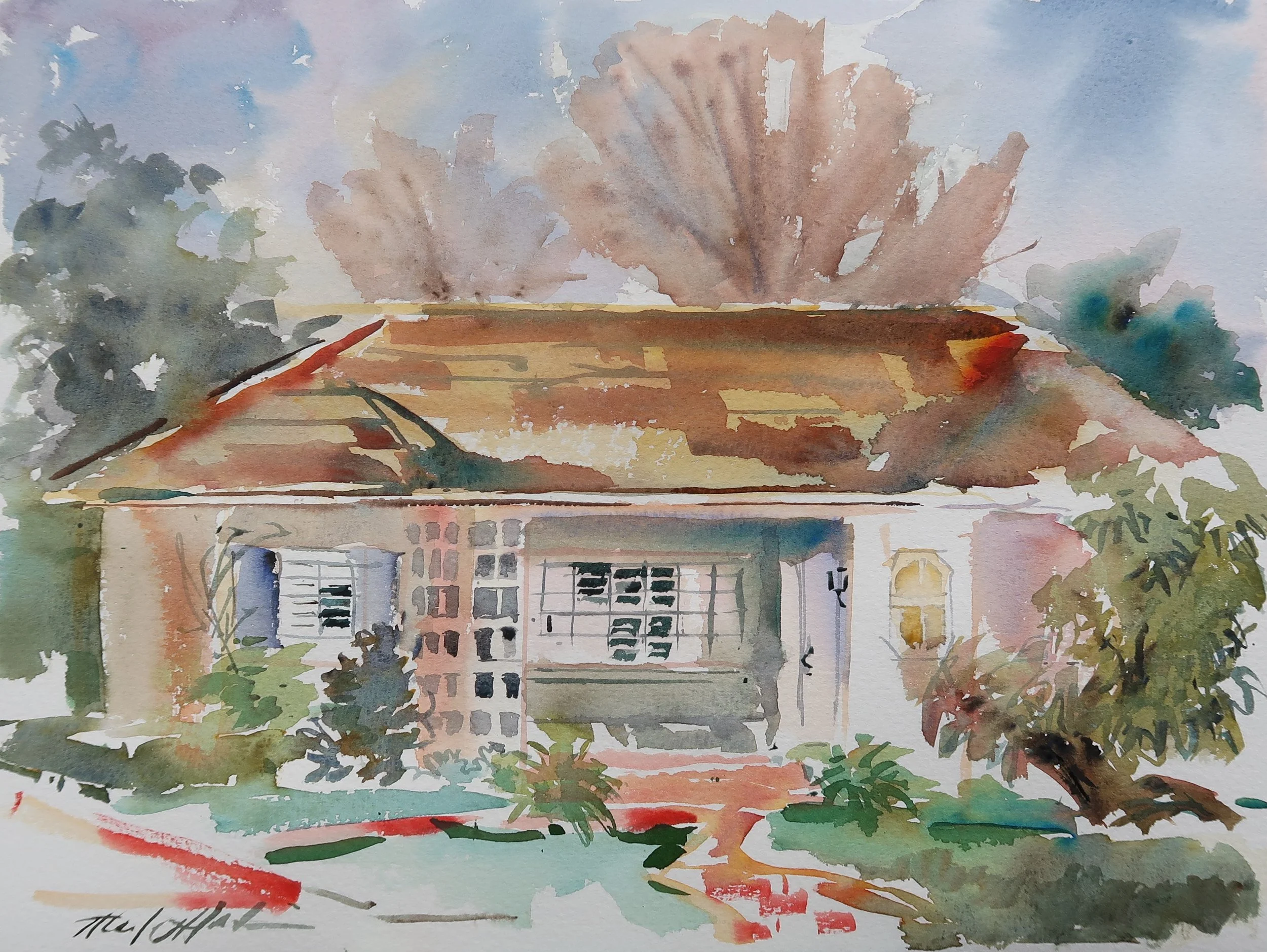 Rubio Drive Watercolor 12x16 20230315.JPG