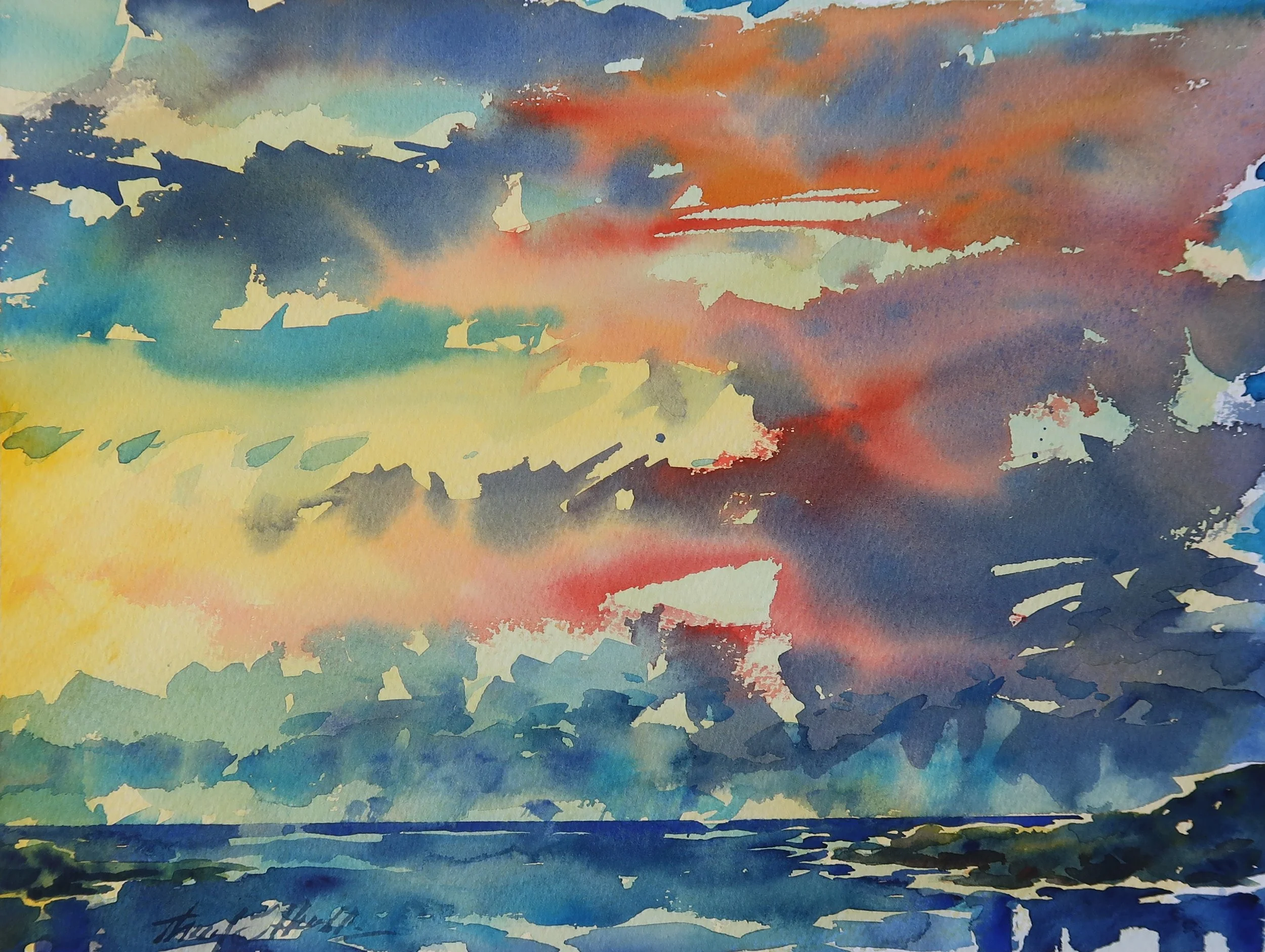 Nawiliwili Dawn Watercolor 12x16 20230429.JPG