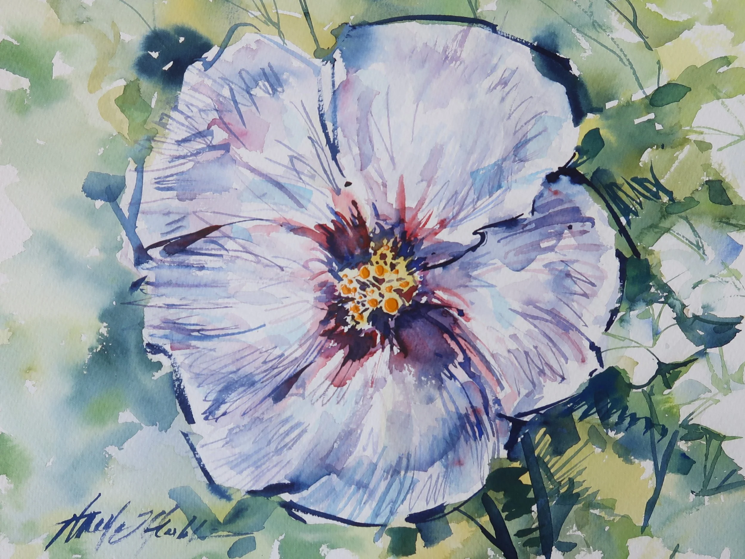 White Hibiscus Watercolor 12x16 20230506.JPG