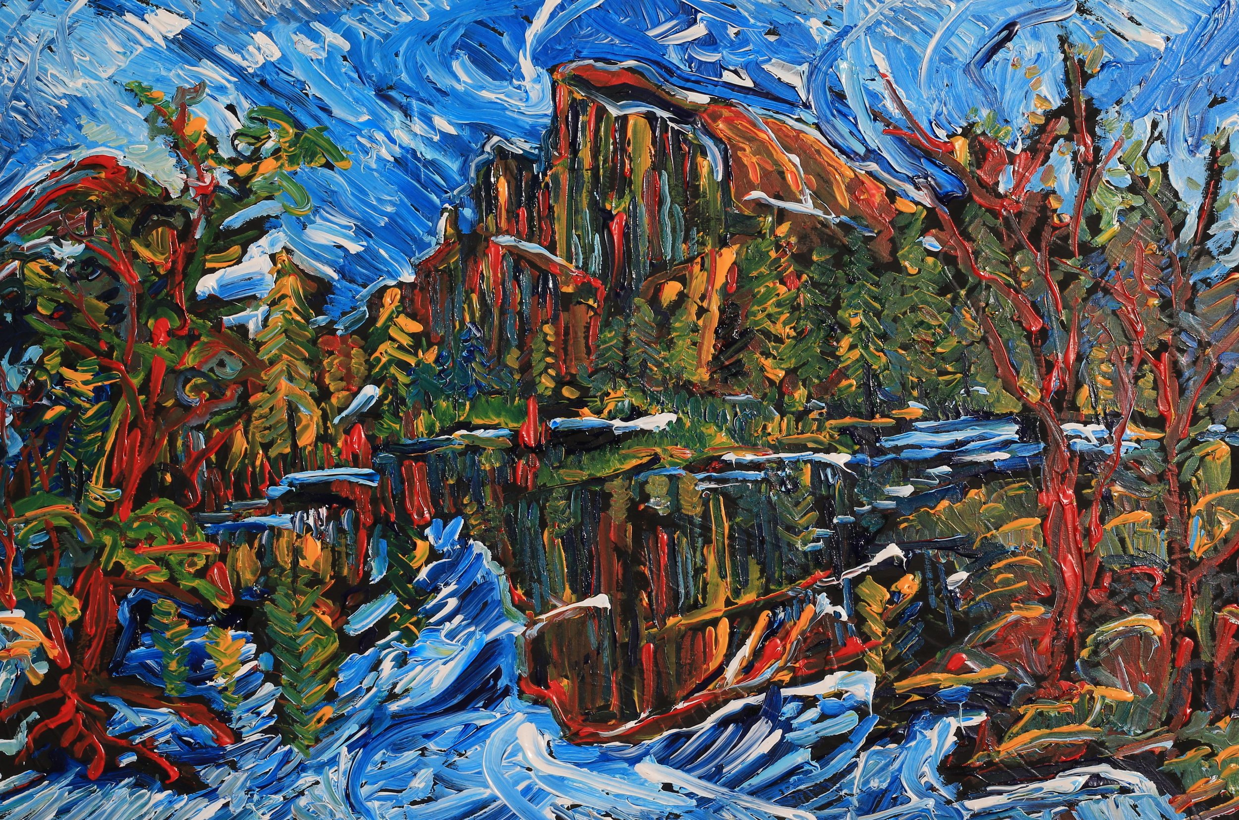 Half Dome from Bridge Acrylic on Wood Panel  20191119.JPG