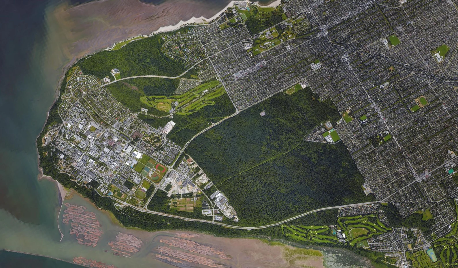 AERIAL VIEW OF POINT GREY CAMPUS TODAY