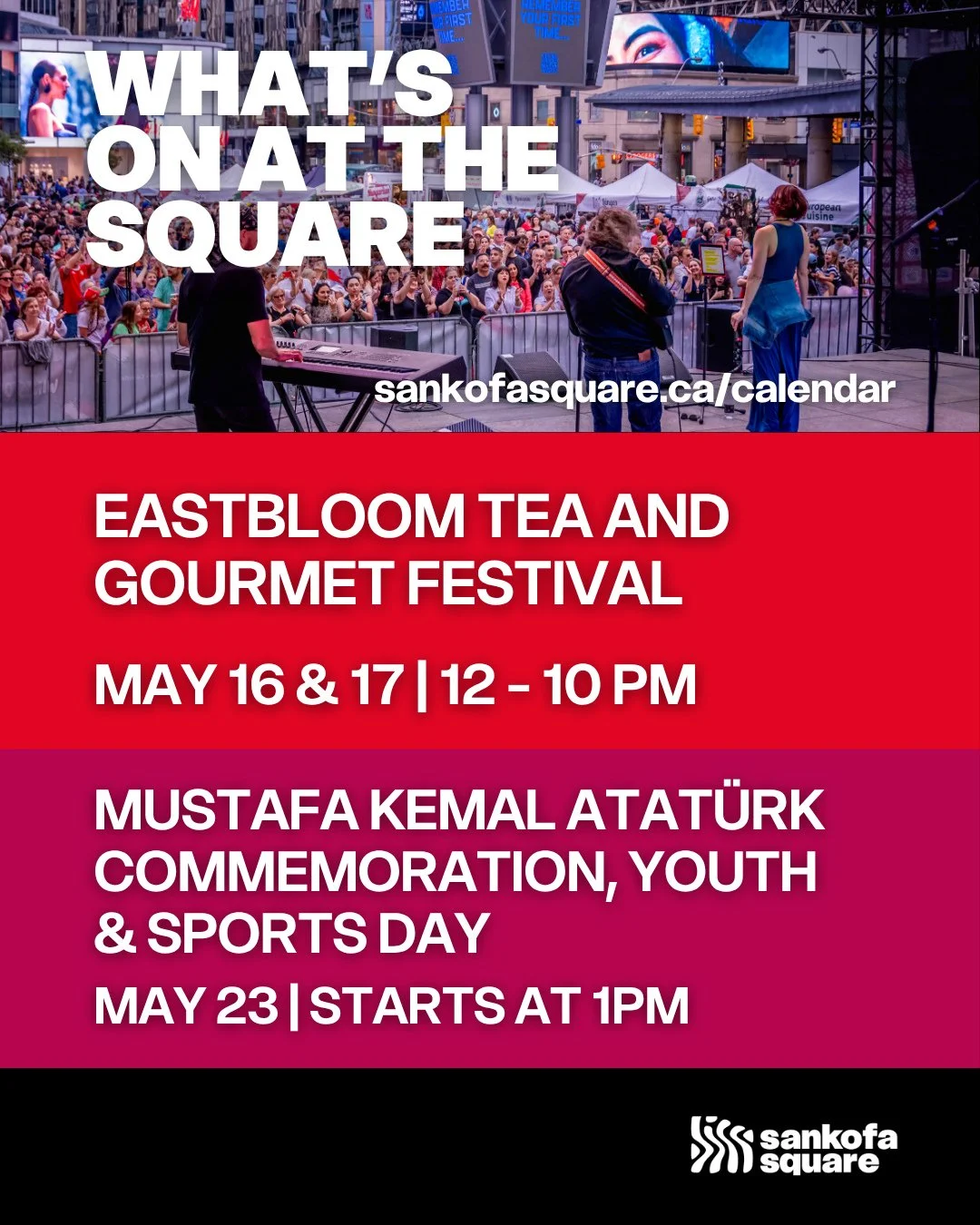 📍 WHAT&rsquo;S ON AT THE SQUARE ✨⁠
⁠
Spring is in full swing at Sankofa Square, and the season is just getting started! Here&rsquo;s what&rsquo;s coming up over the next two weekends:⁠
⁠
🍵 EASTBLOOM TEA &amp; GOURMET FESTIVAL⁠
🗓️ May 16 &amp; 17 |