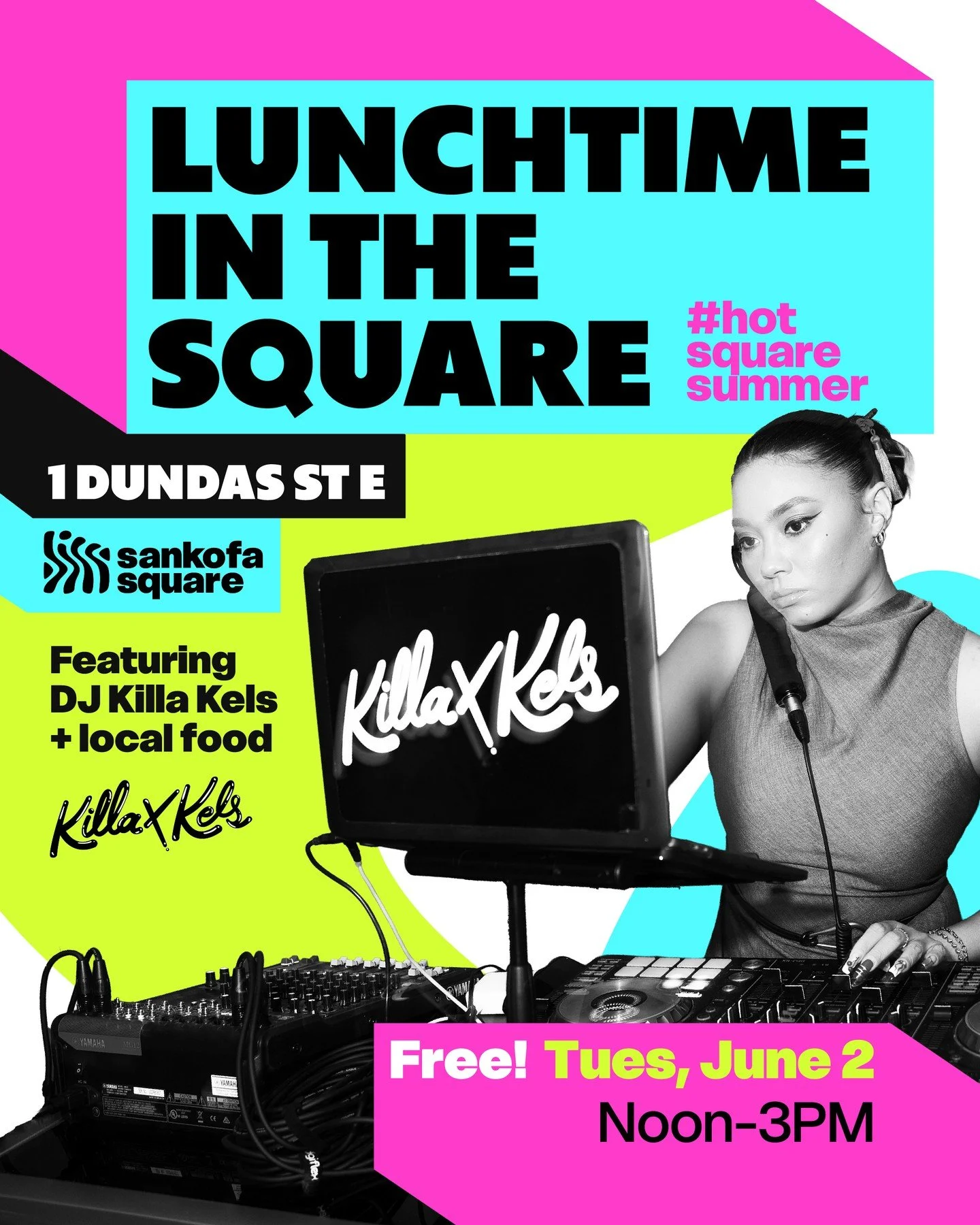 Kick off #HotSquareSummer with the first edition of Lunchtime in the Square: a weekly lunchtime series bringing live DJs, local food trucks, and good vibes to the heart of downtown Toronto.⁠
⁠
This week, we&rsquo;re joined by DJ Killa Kels (@killaxke
