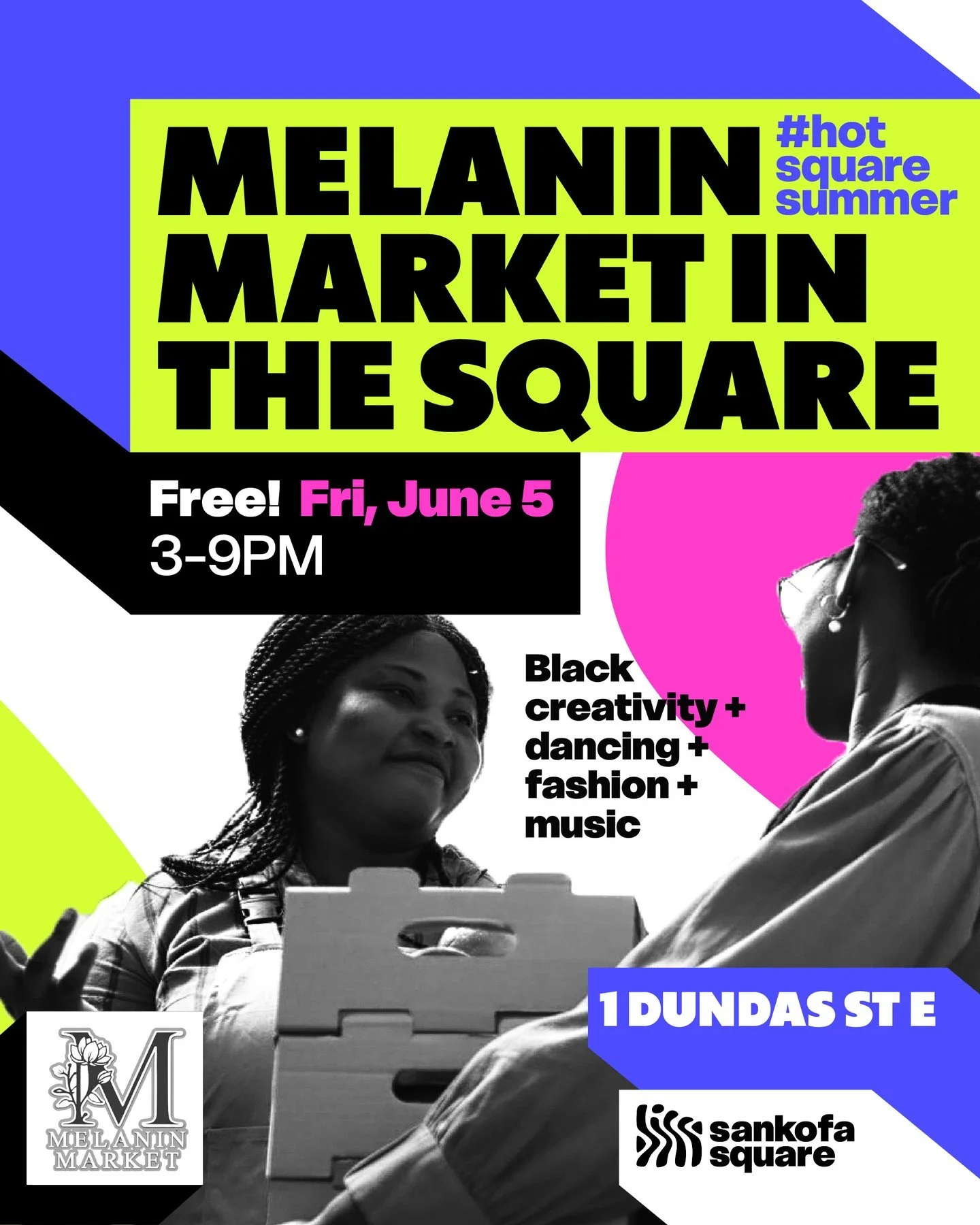 🛍️✨ Celebrate Black creativity, entrepreneurship, and community at the first Melanin Market in the Square of the season.⁠
⁠
Join us on Friday, June 5 for an afternoon and evening of shopping, music, movement, and culture in the heart of downtown Tor