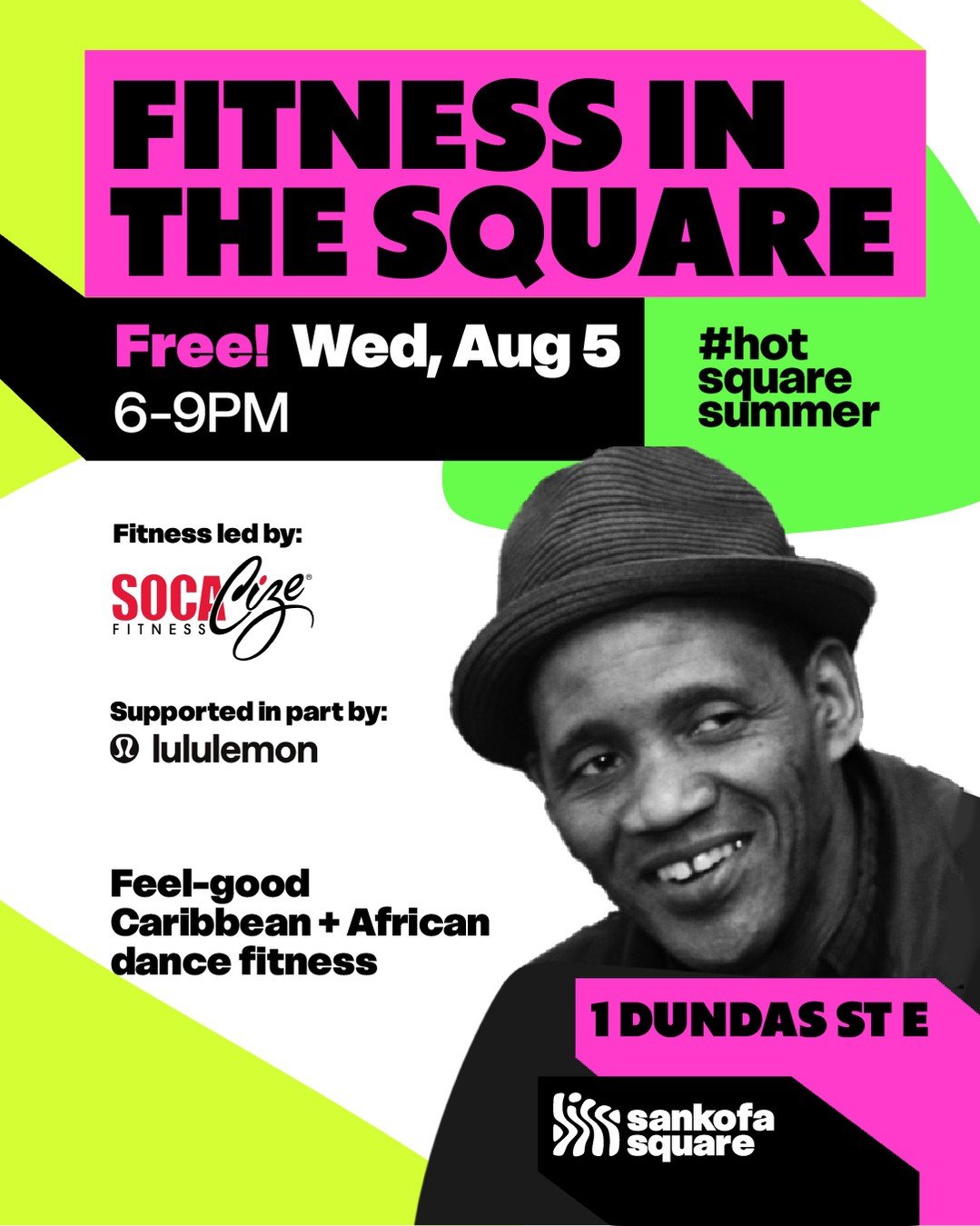 💃 Feel the vibes. Move with the community. F.L.A.U.N.T. your energy!⁠
⁠
Fitness In The Square is back for another high-energy evening of movement, music, and community as part of #HotSquareSummer.⁠
⁠
Join Socacize Fitness (@socacize) for a free outd