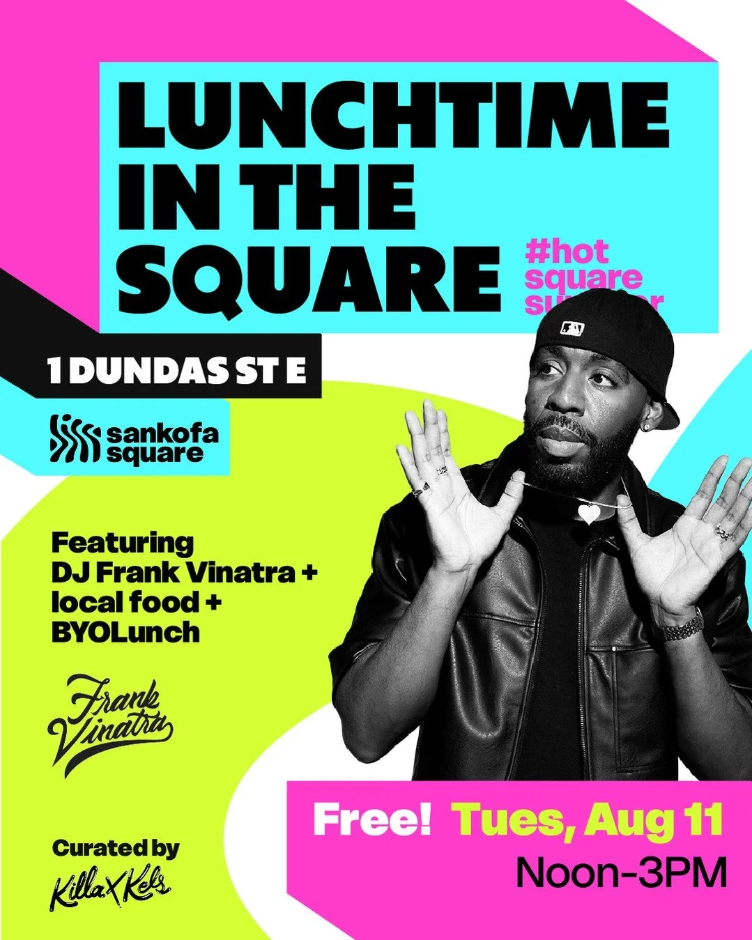 🎧 Join us for Lunchtime In The Square, a free weekly #HotSquareSummer series bringing live DJs and summer vibes to the heart of downtown Toronto.⁠
⁠
This week, we&rsquo;re excited to welcome Frank Vinatra (@itsfrankvinatra) to the decks. A Toronto-b