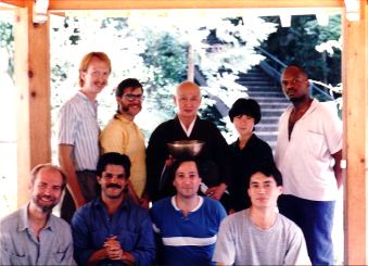 Ensemble in Hiroshima, Japan, at Mitakidera with host Rev. Satoh and translator Naomi Itoh, 1987