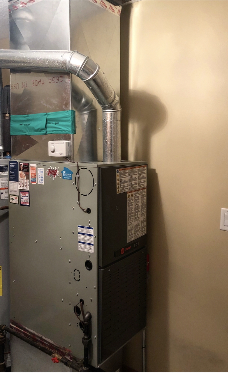 Trane Downflow Furnace with Aprilaire Power Humidifier