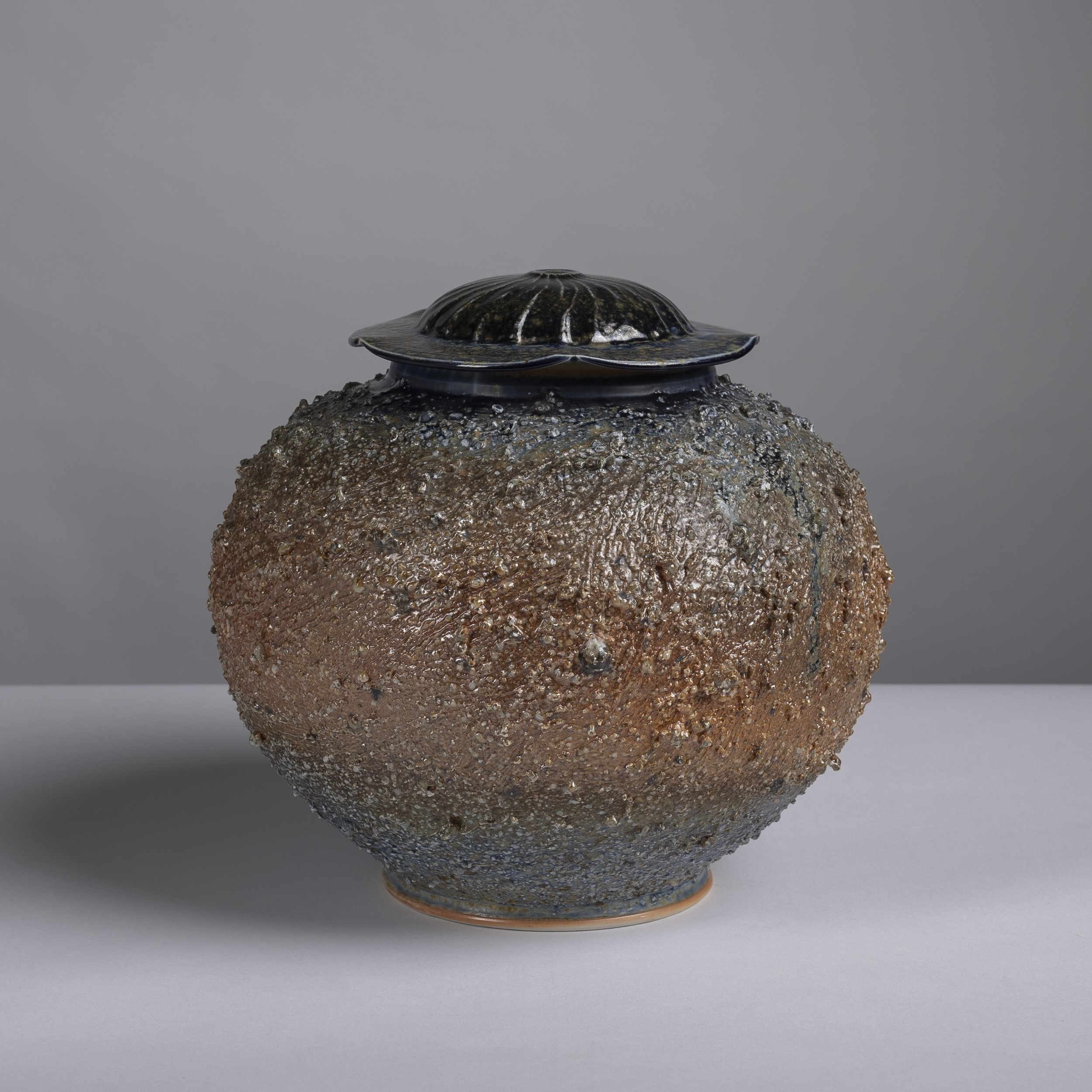  Joseph Panacci   Granite jar    Woodfired  26.5 cm ht 