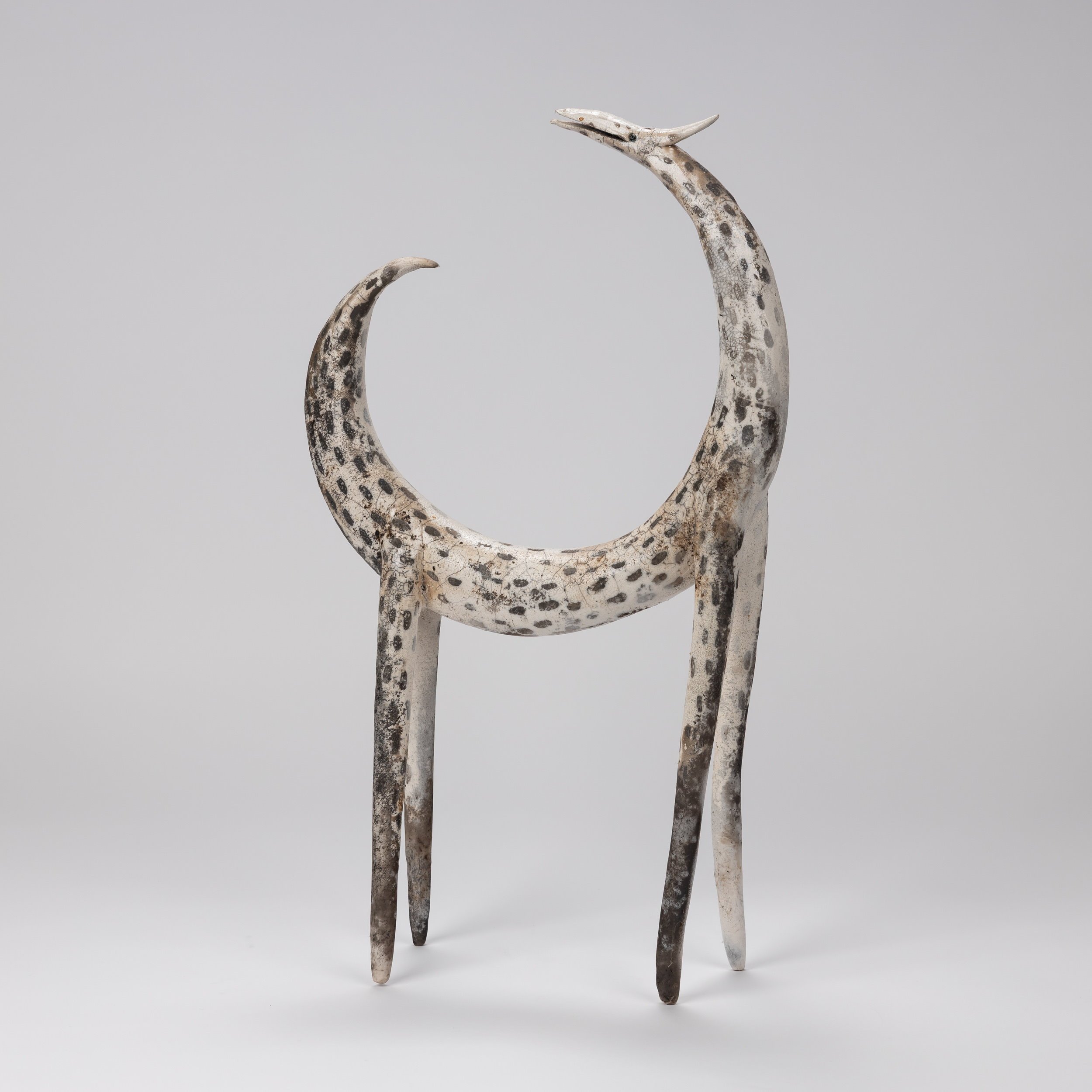  Barbara Sachs   Spotted Yowl    Raku   53cm ht 